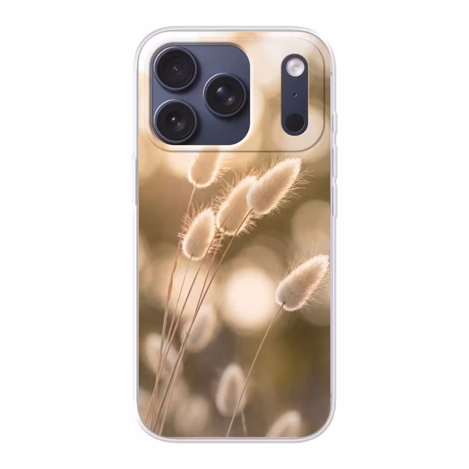 Hazestaartgras - Wit - Zonlicht Telefoonhoesje iPhone 17 Pro klein -3d