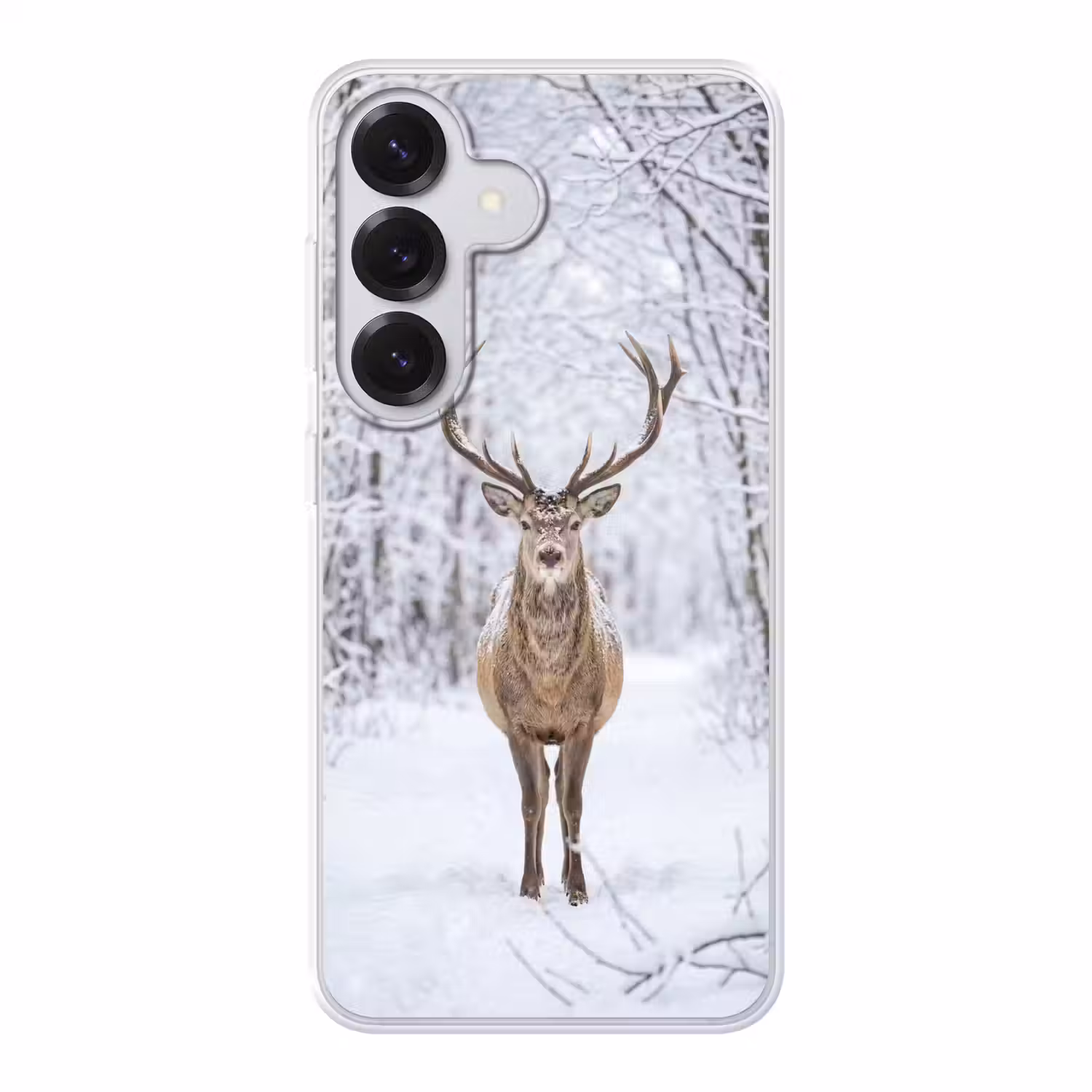 Hert - Winter - Bos - Natuur - Wit Telefoonhoesje Samsung Galaxy S26 klein -3d