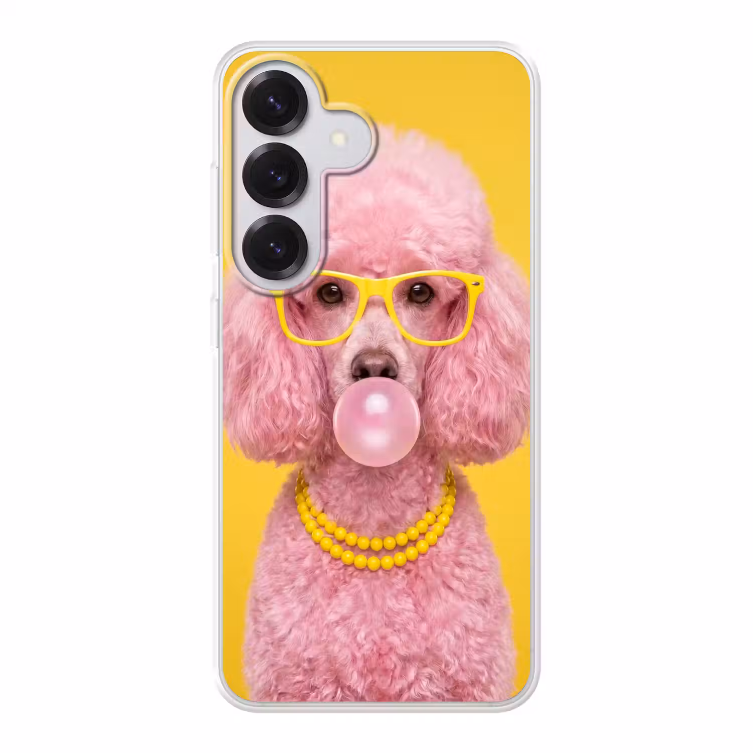 Hond - Kauwgum - Dieren - Modern - Roze Telefoonhoesje Samsung Galaxy S26 klein -3d