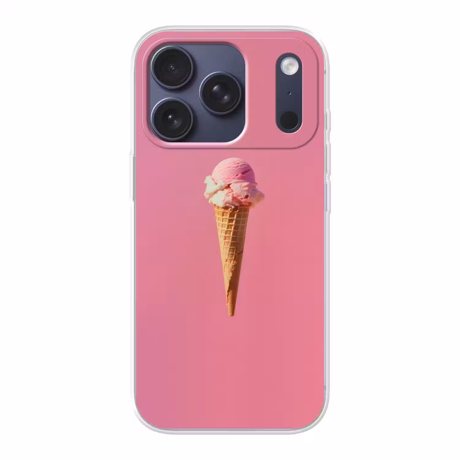 Hoorntje - Schepijs - Roze Telefoonhoesje iPhone 17 Pro klein -3d