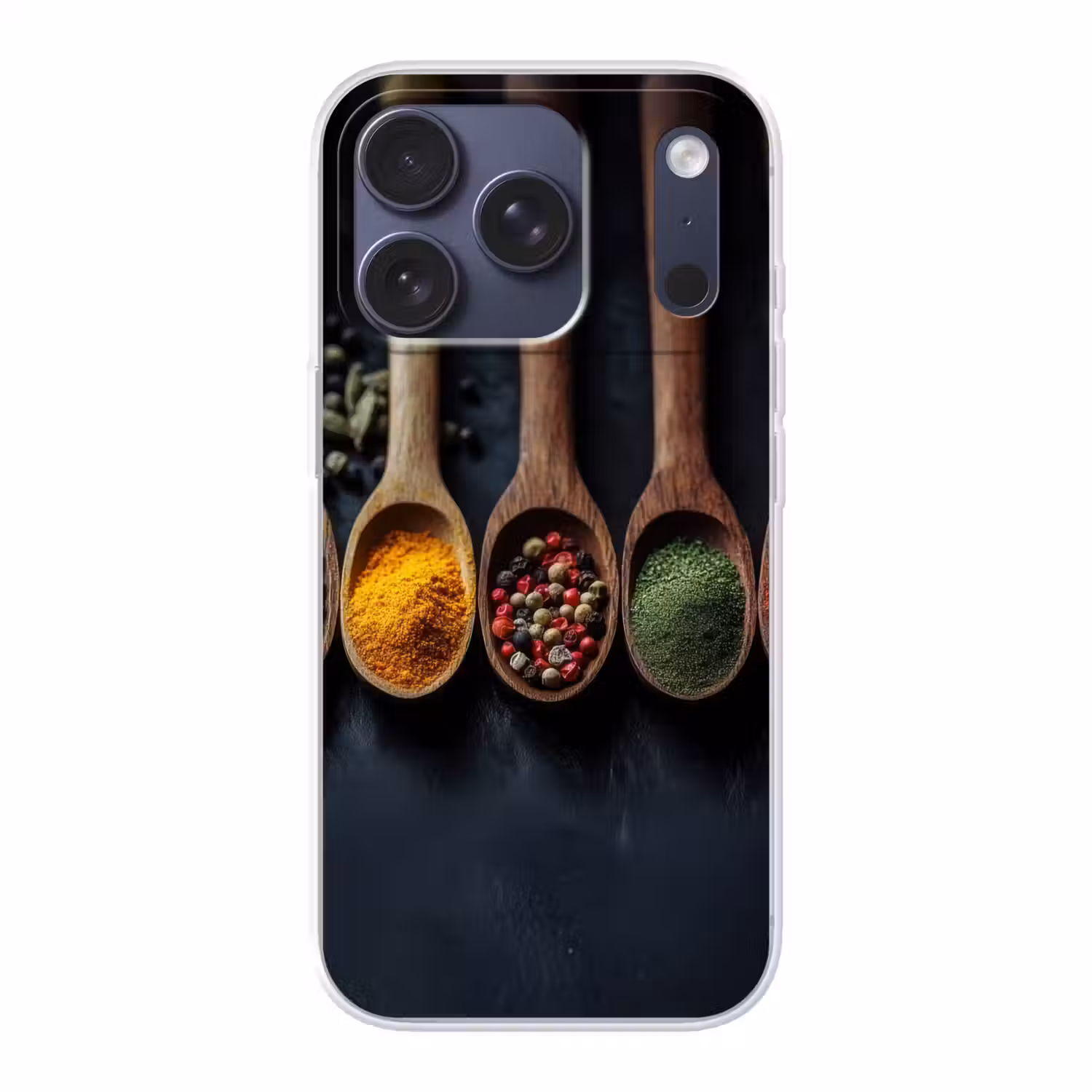Houten - Lepels - Specerijen - Kruiden Telefoonhoesje iPhone 17 Pro klein -3d