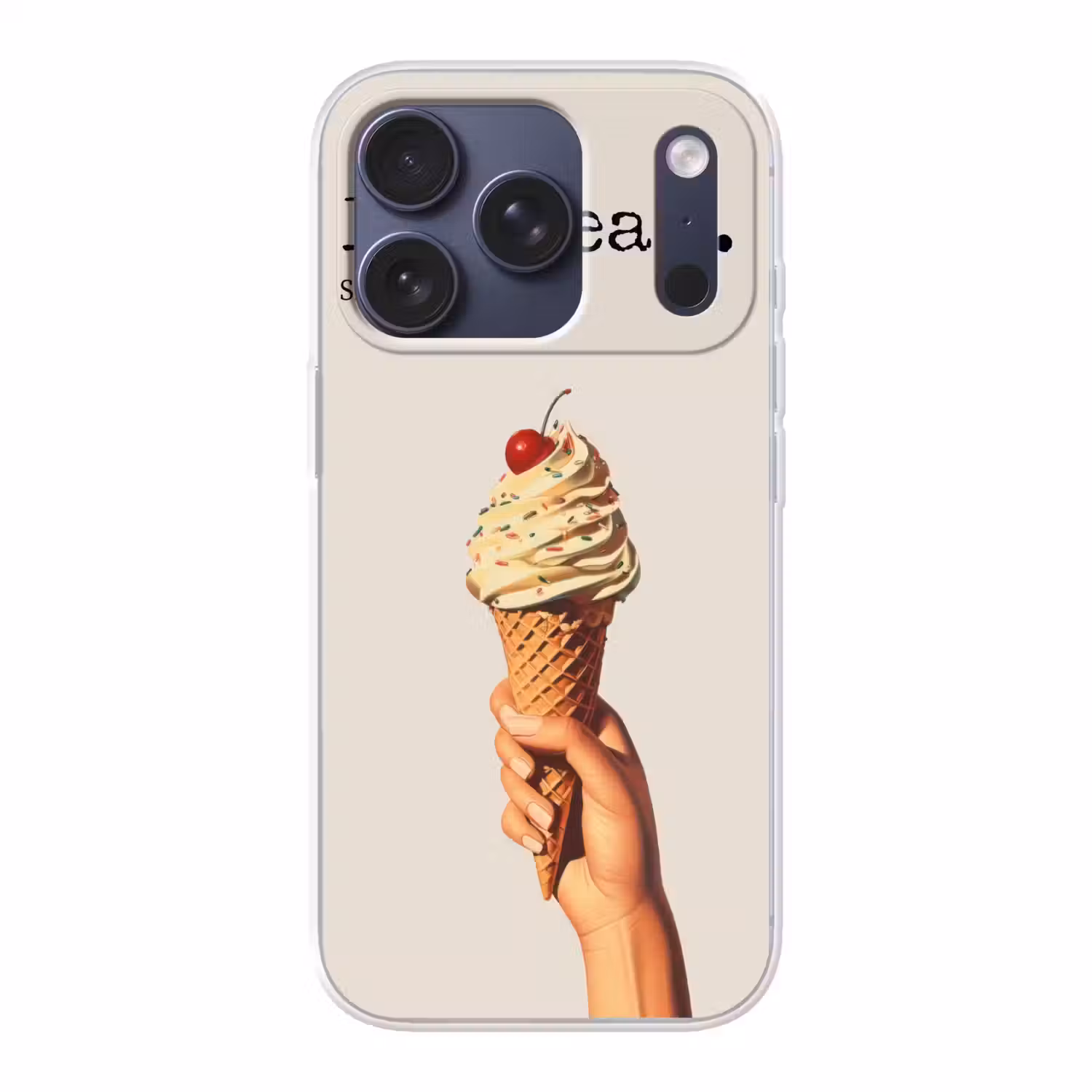 Ice cream - Softijs - Kleurrijk - Kers Telefoonhoesje iPhone 17 Pro klein -3d