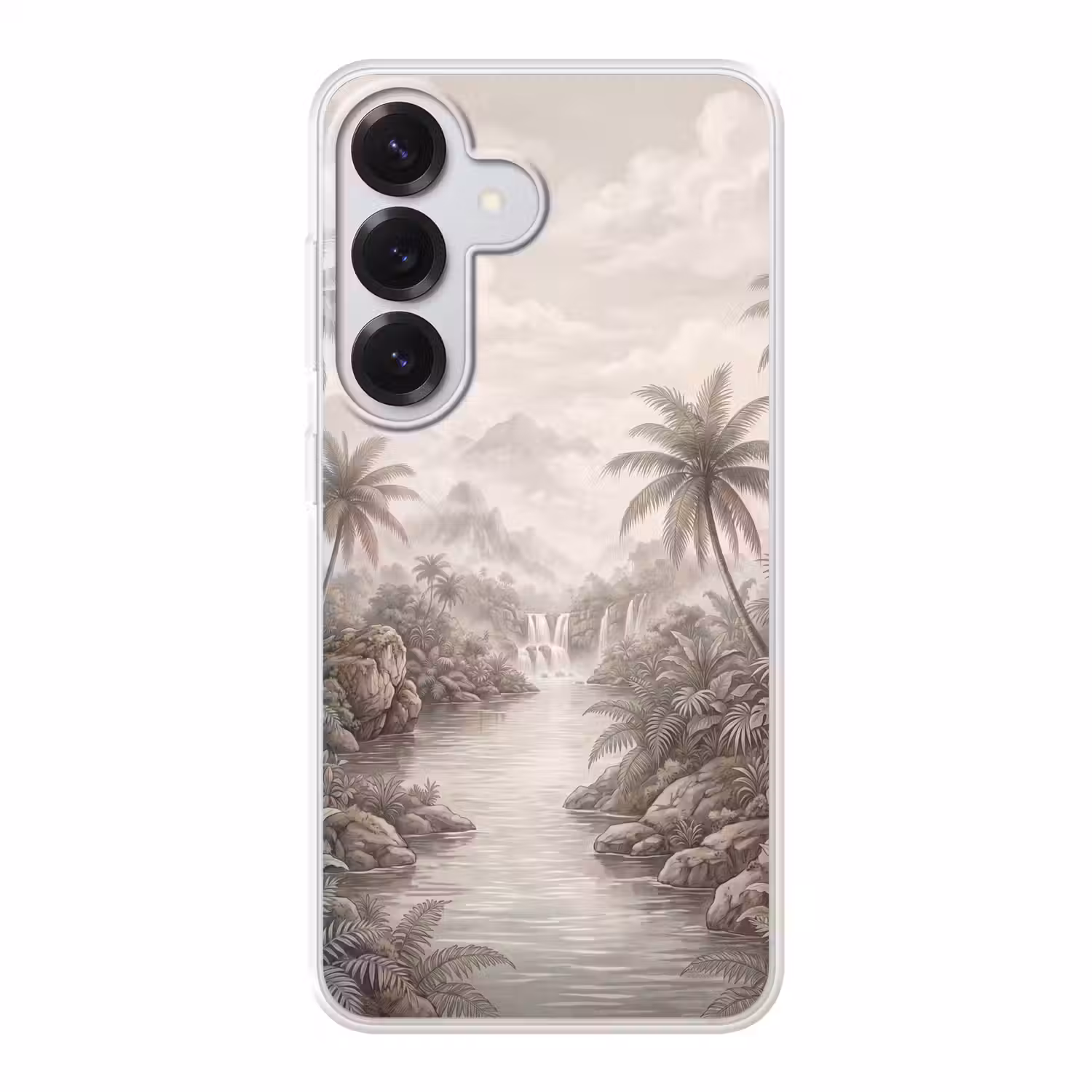 Jungle - Watervallen - Tropisch - Illustratie Telefoonhoesje Samsung Galaxy S26 klein -3d