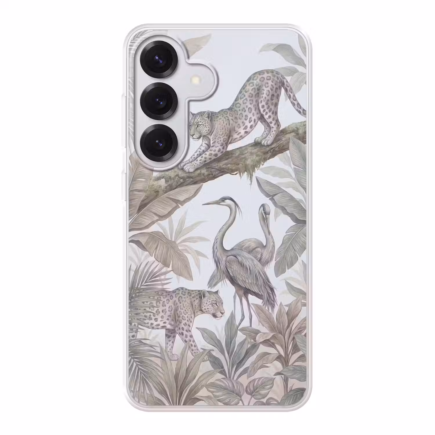 Kat - Vogel - Jungle - Illustratie - Dieren Telefoonhoesje Samsung Galaxy S26 klein -3d