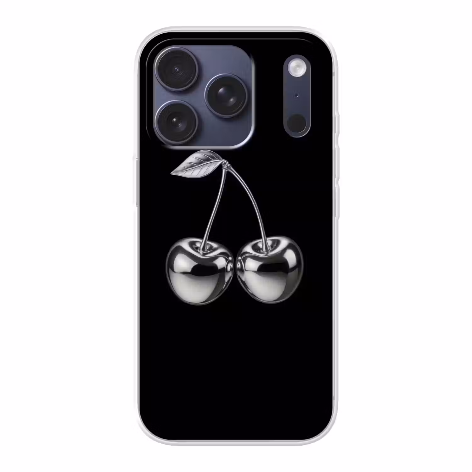 Kers - Luxueus - Metallic Telefoonhoesje iPhone 17 Pro klein -3d