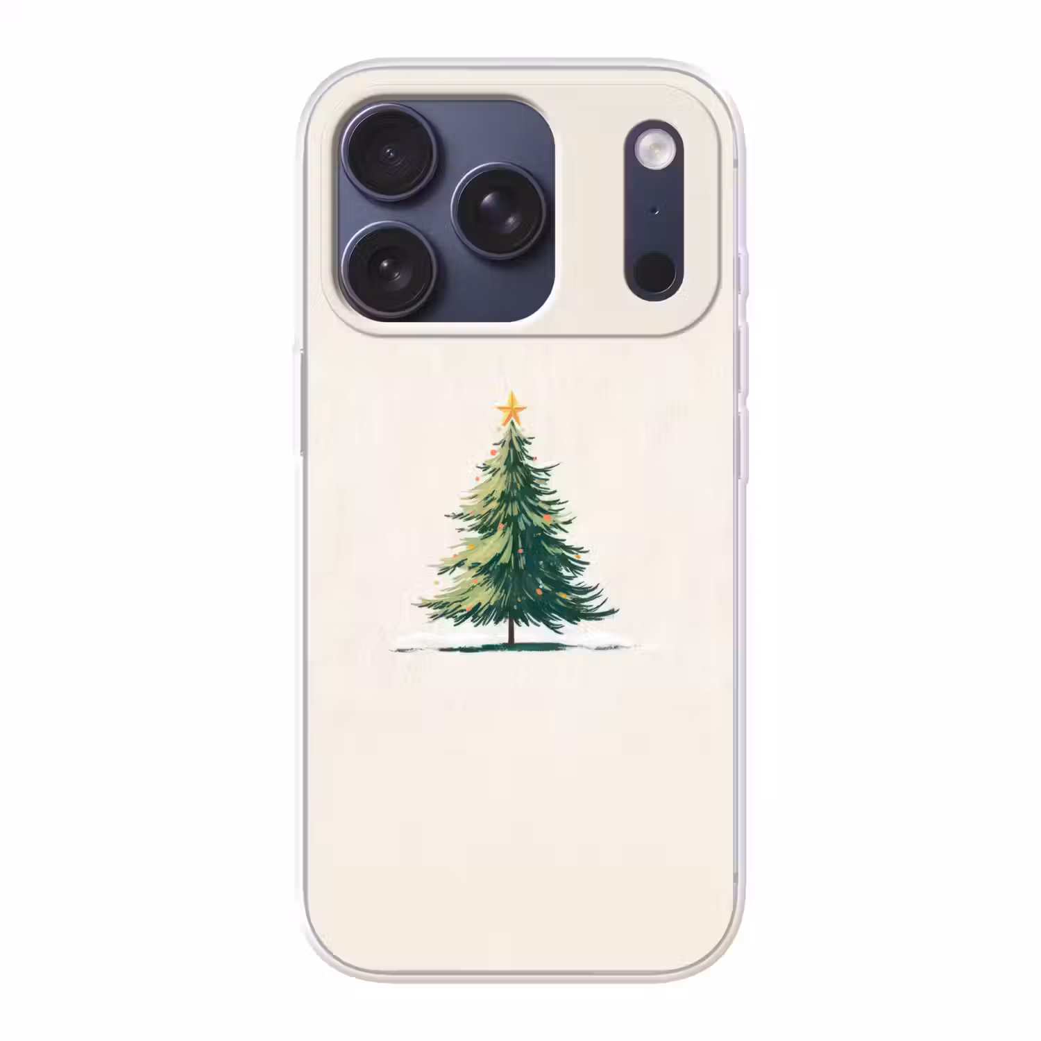 Kerstboom - Illustratie - Ster - Sneeuw Telefoonhoesje iPhone 17 Pro klein -3d