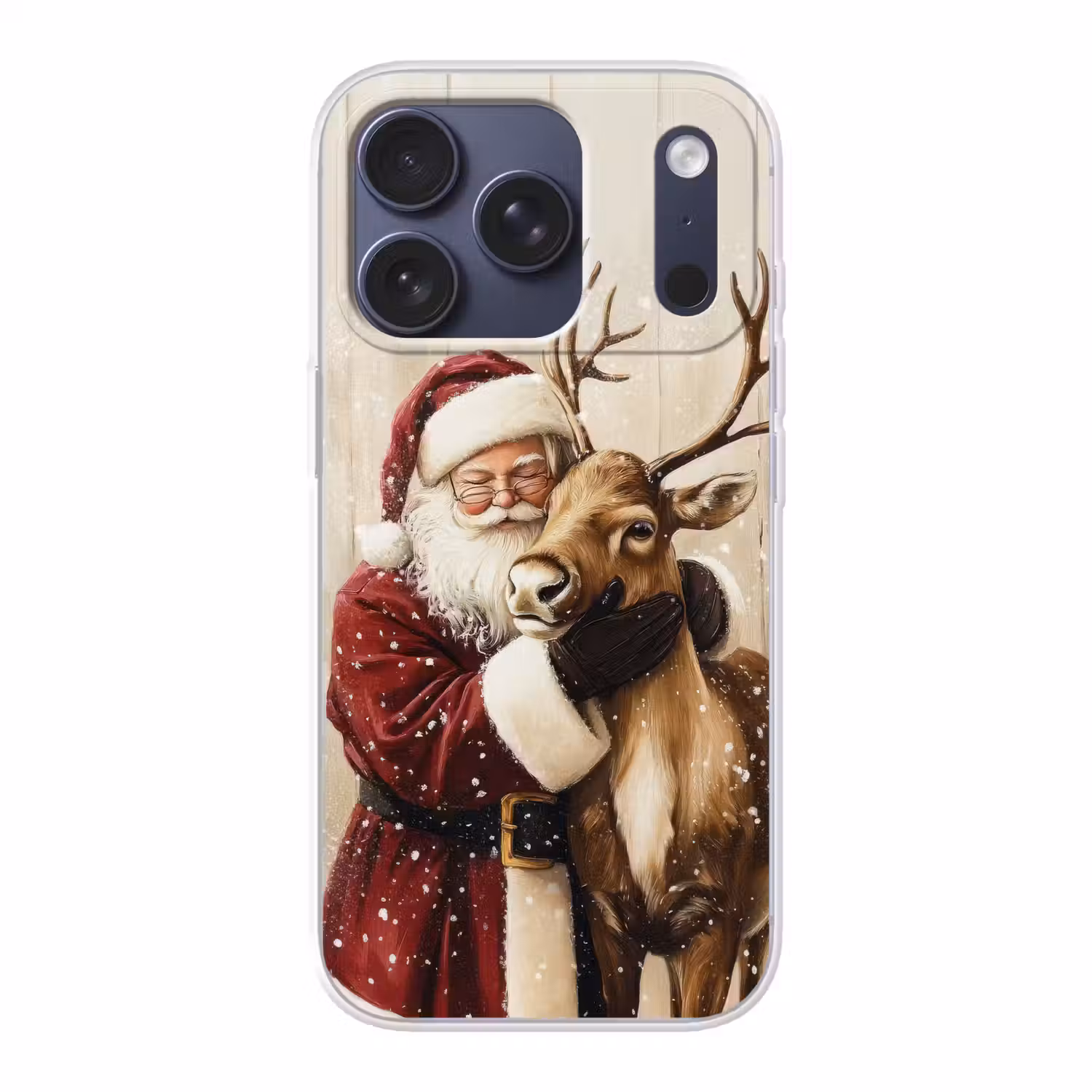 Kerstman - Rendier - Sneeuw - Kleurrijk Telefoonhoesje iPhone 17 Pro klein -3d