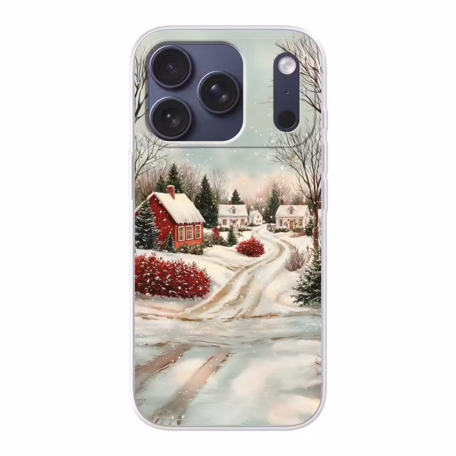 Kerstsfeer - Landelijk - Rood Telefoonhoesje iPhone 17 Pro klein -3d