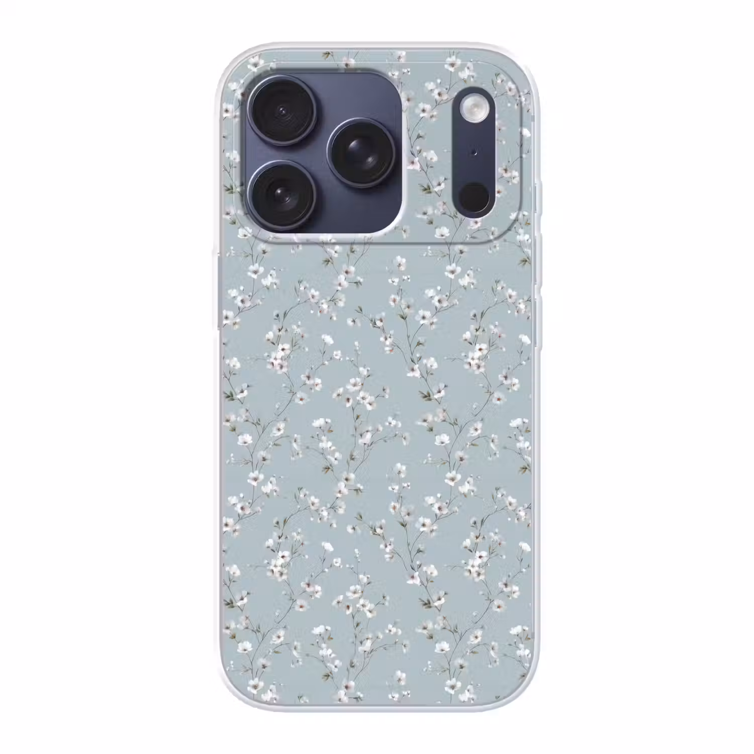 Klassiek - Bloemen - Blauw Telefoonhoesje iPhone 17 Pro klein 878 -3d