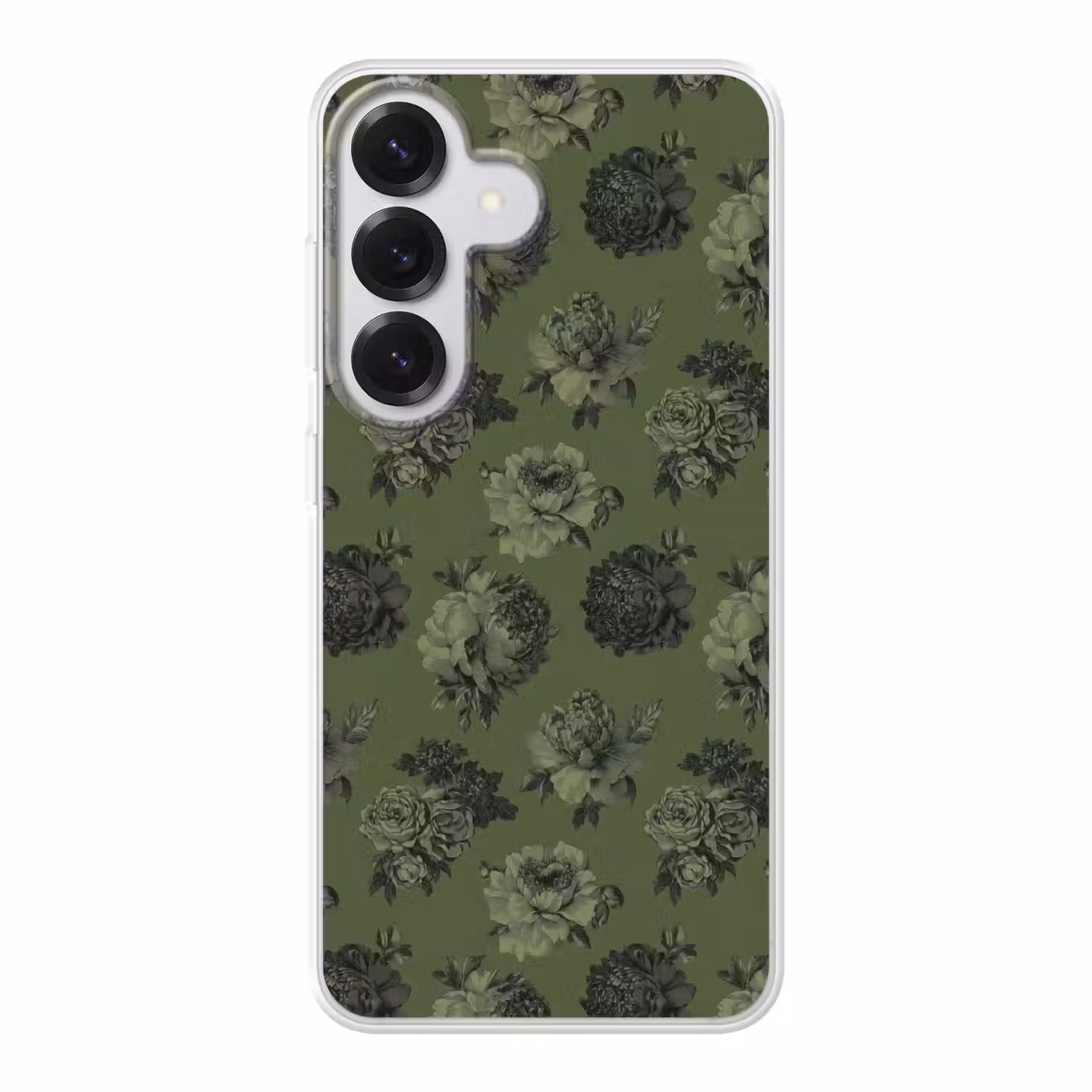 Klassiek - botanisch - olijfgroen - bloemen Telefoonhoesje Samsung Galaxy S26 klein 975 -3d