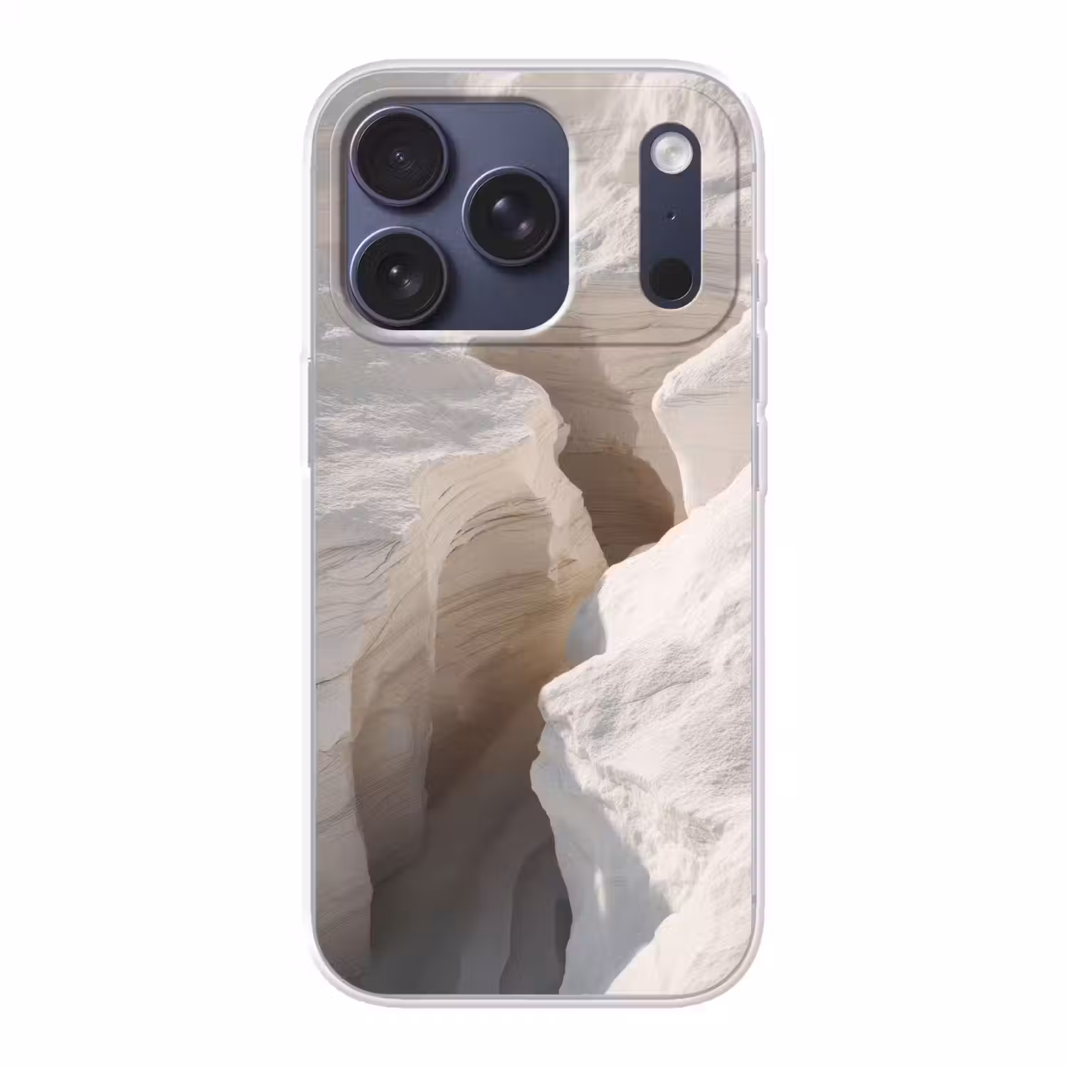 Kloof - Wit - Sneeuw Telefoonhoesje iPhone 17 Pro klein -3d
