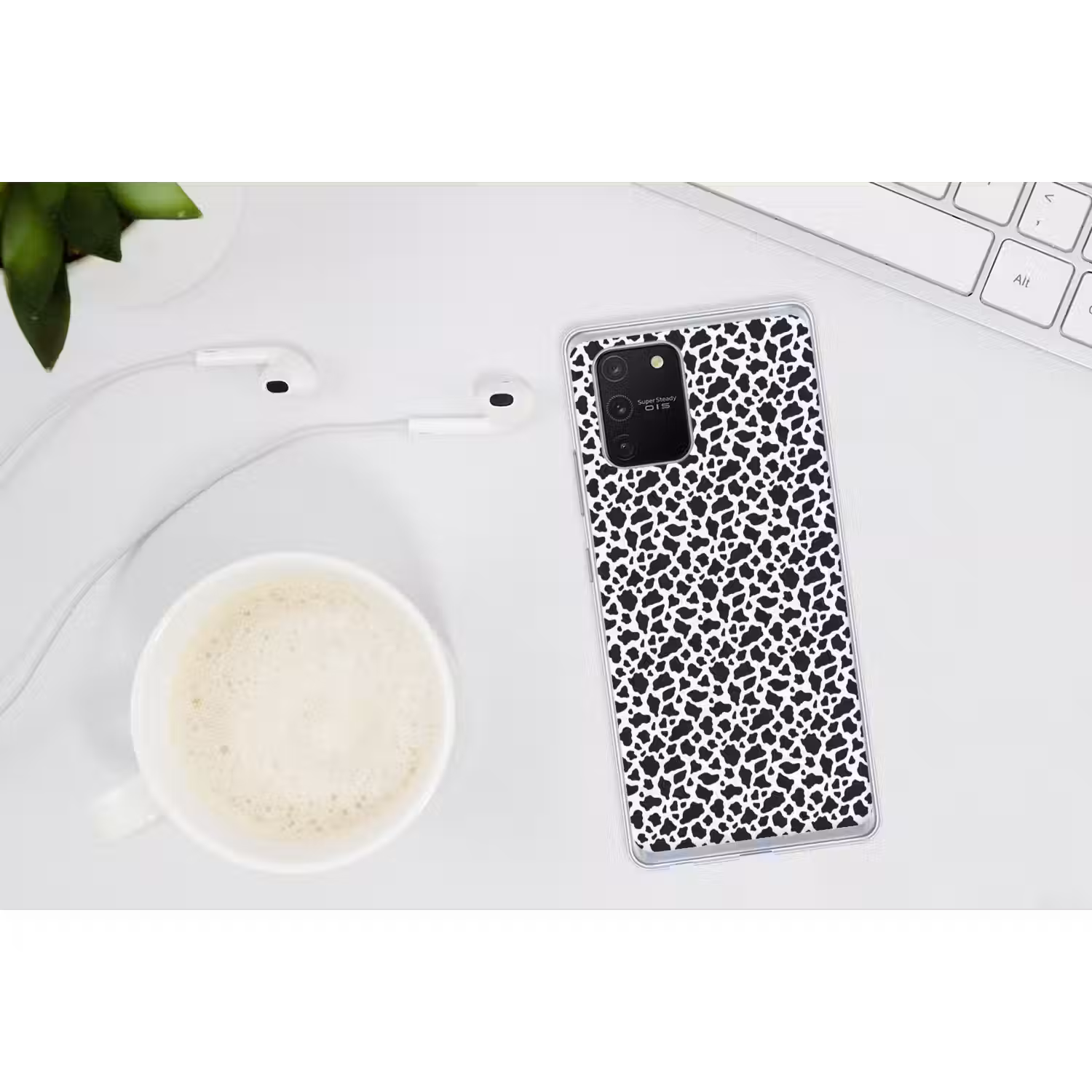Koe - Vlekken - Patroon - Zwart Telefoonhoesje Samsung Galaxy S10 Lite klein 364 -oordopS10Lite
