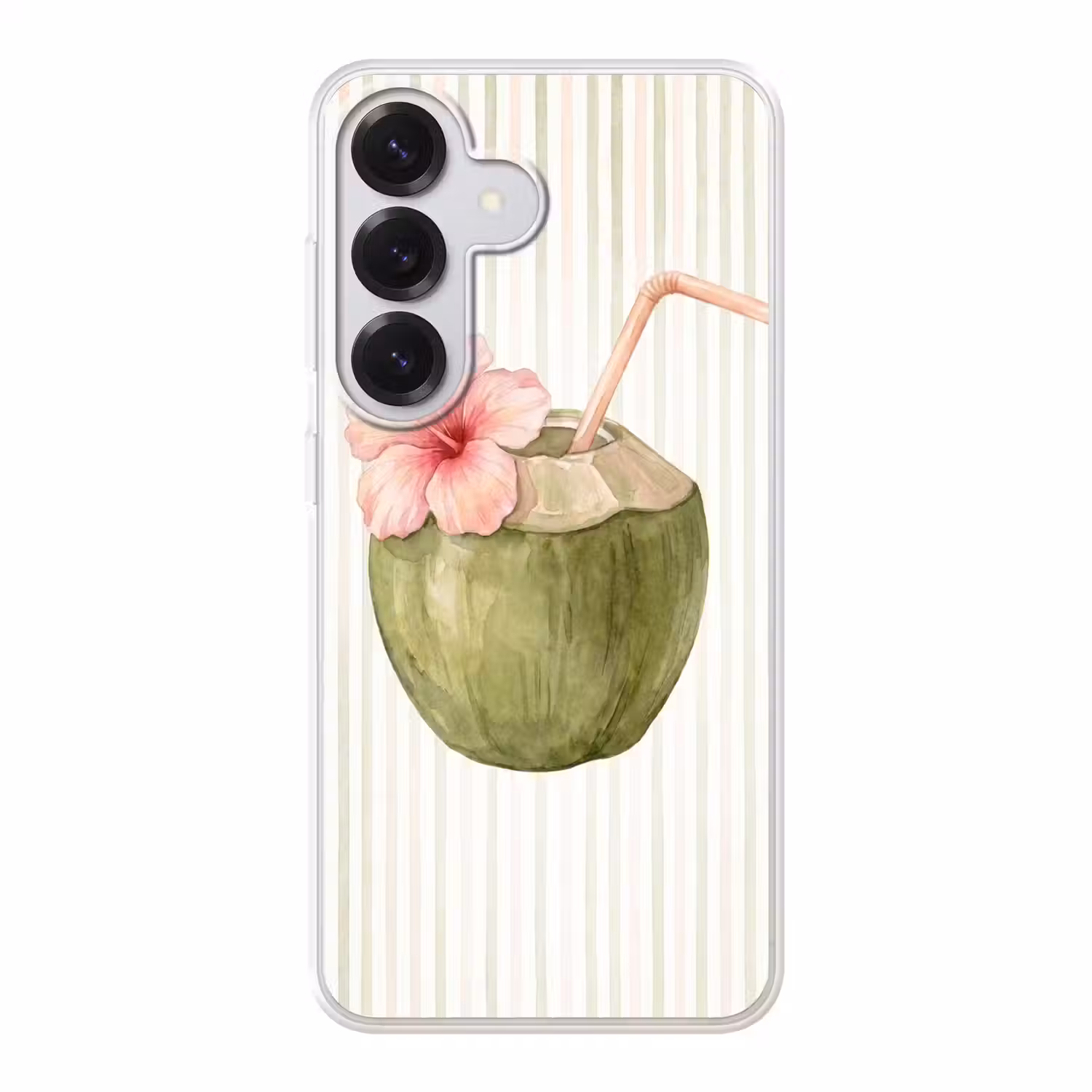 Kokosnoot - Drank - Tropisch - Illustratie - Zomer Telefoonhoesje Samsung Galaxy S26 klein -3d