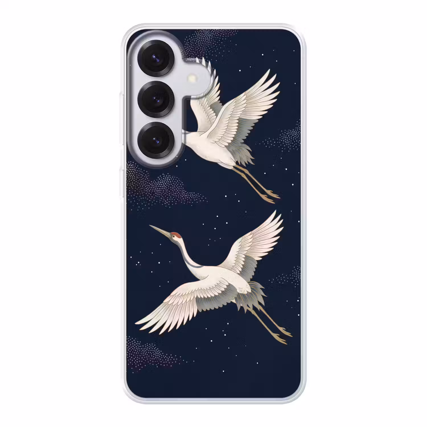 Kraanvogels - Nachthemel - Blauw Telefoonhoesje Samsung Galaxy S26 klein -3d
