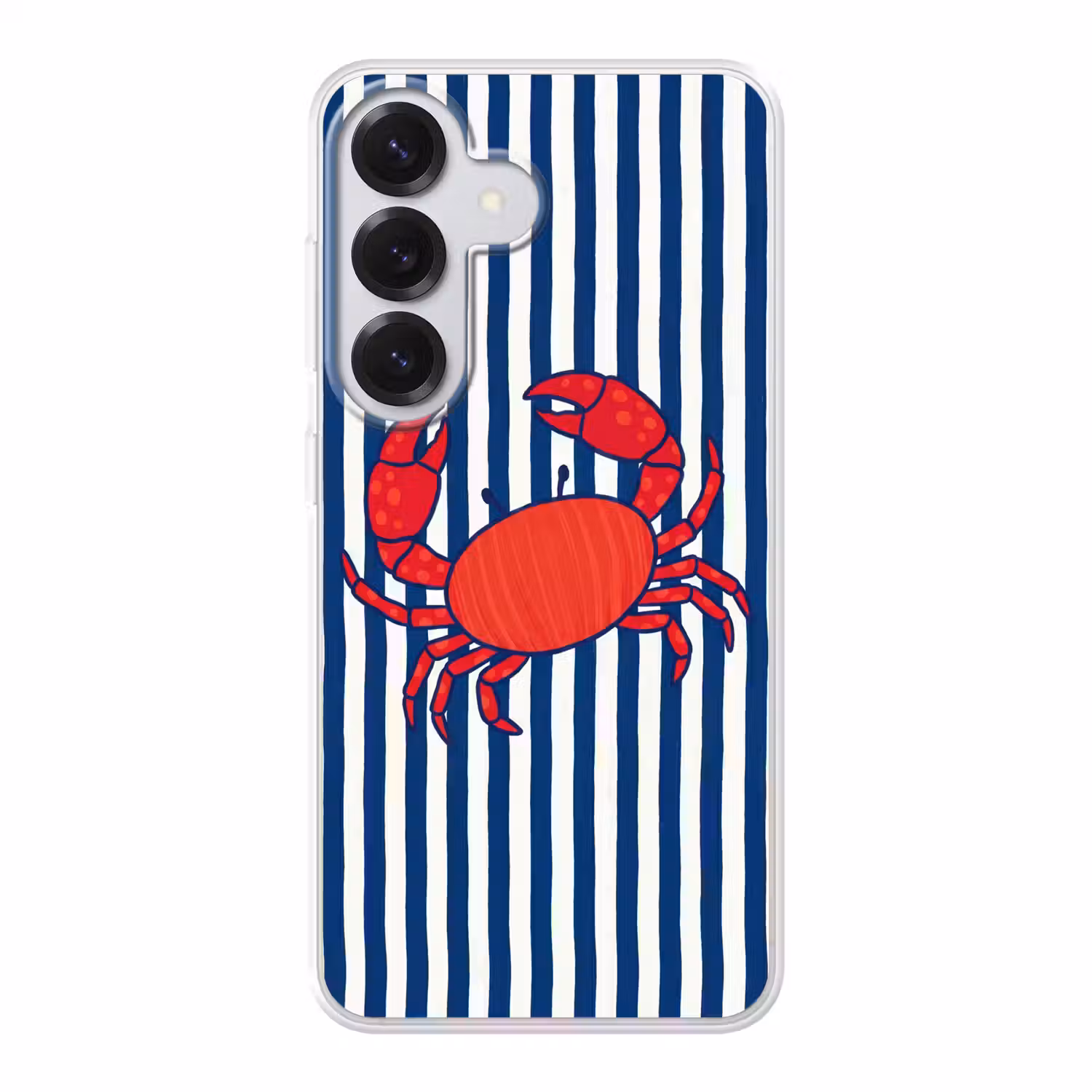 Krab - Strepen - Zeeleven - Illustratie - Rood Telefoonhoesje Samsung Galaxy S26 klein -3d