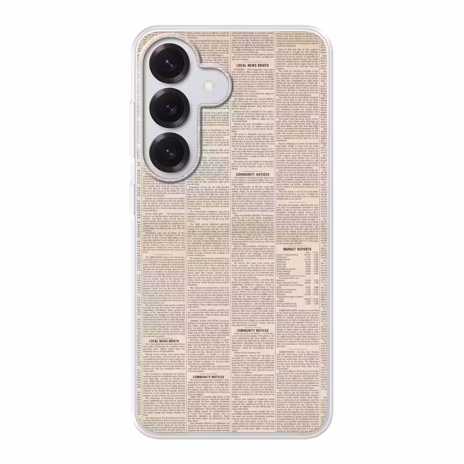 Krant - Nieuws - Historisch - Vintage - Beige Telefoonhoesje Samsung Galaxy S26 klein -3d