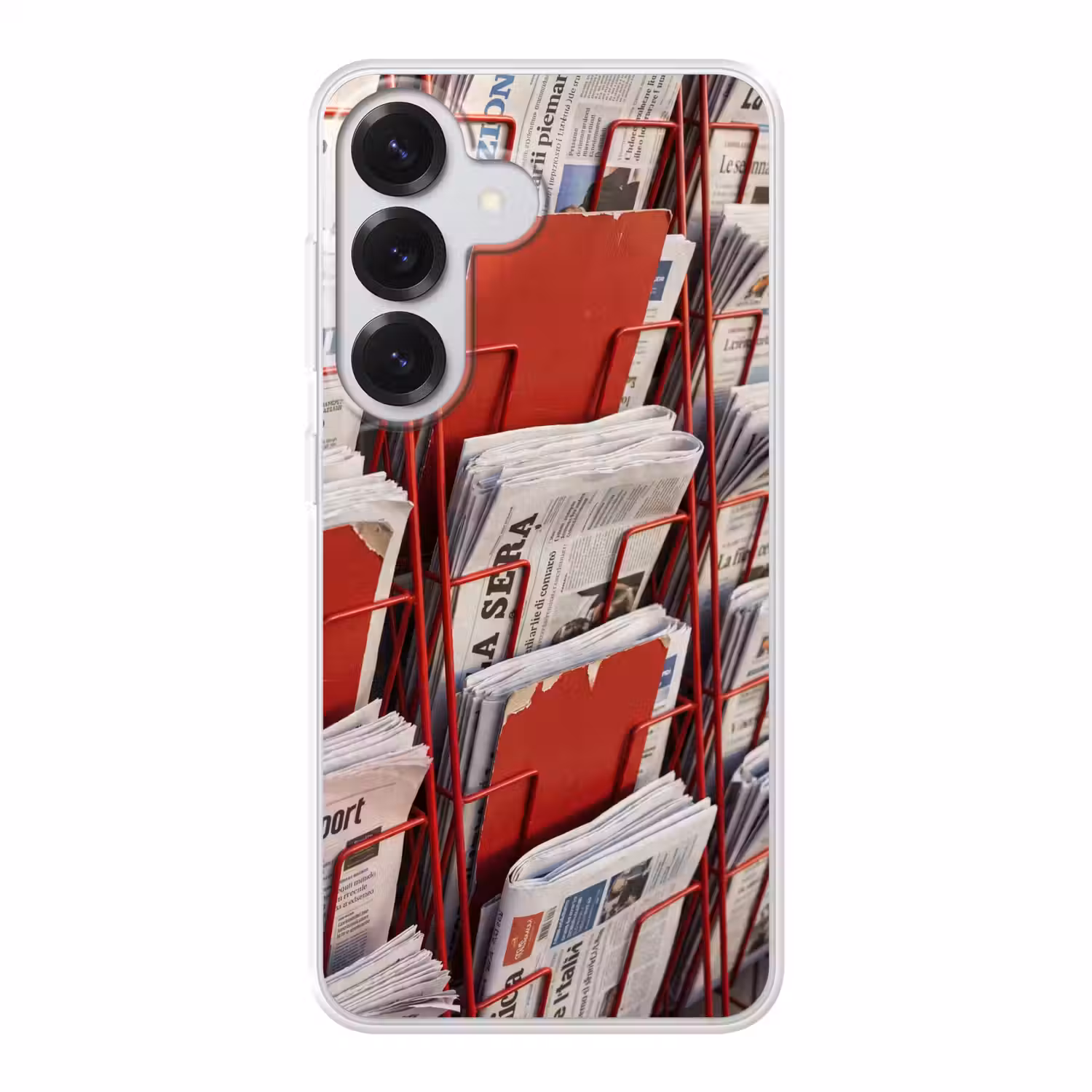 Kranten - Rek - Stedelijk - Dagelijks leven - Rood Telefoonhoesje Samsung Galaxy S26 klein -3d