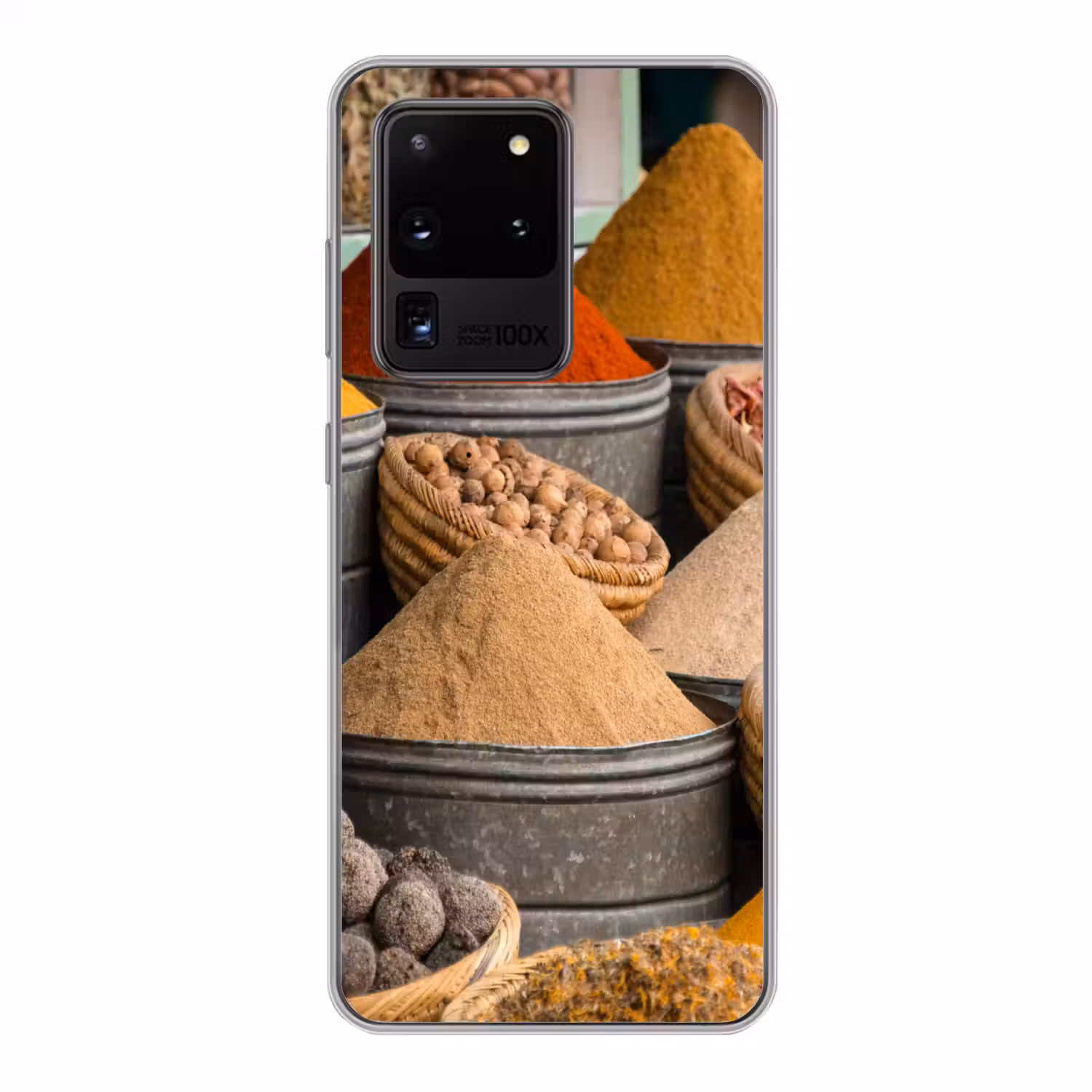 Kruiden - Ton - Specerijen - Geel - Bruin Telefoonhoesje Samsung Galaxy S20 Ultra klein -3d