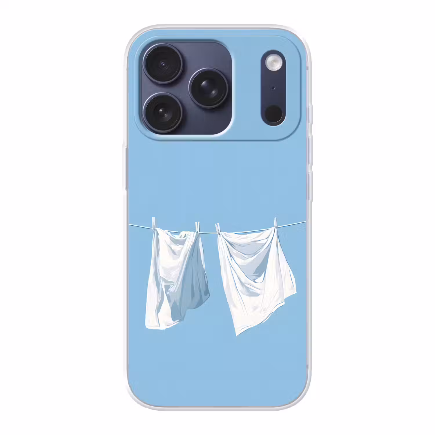 Lakens - Waslijn - Blauw - Minimalistisch Telefoonhoesje iPhone 17 Pro klein -3d
