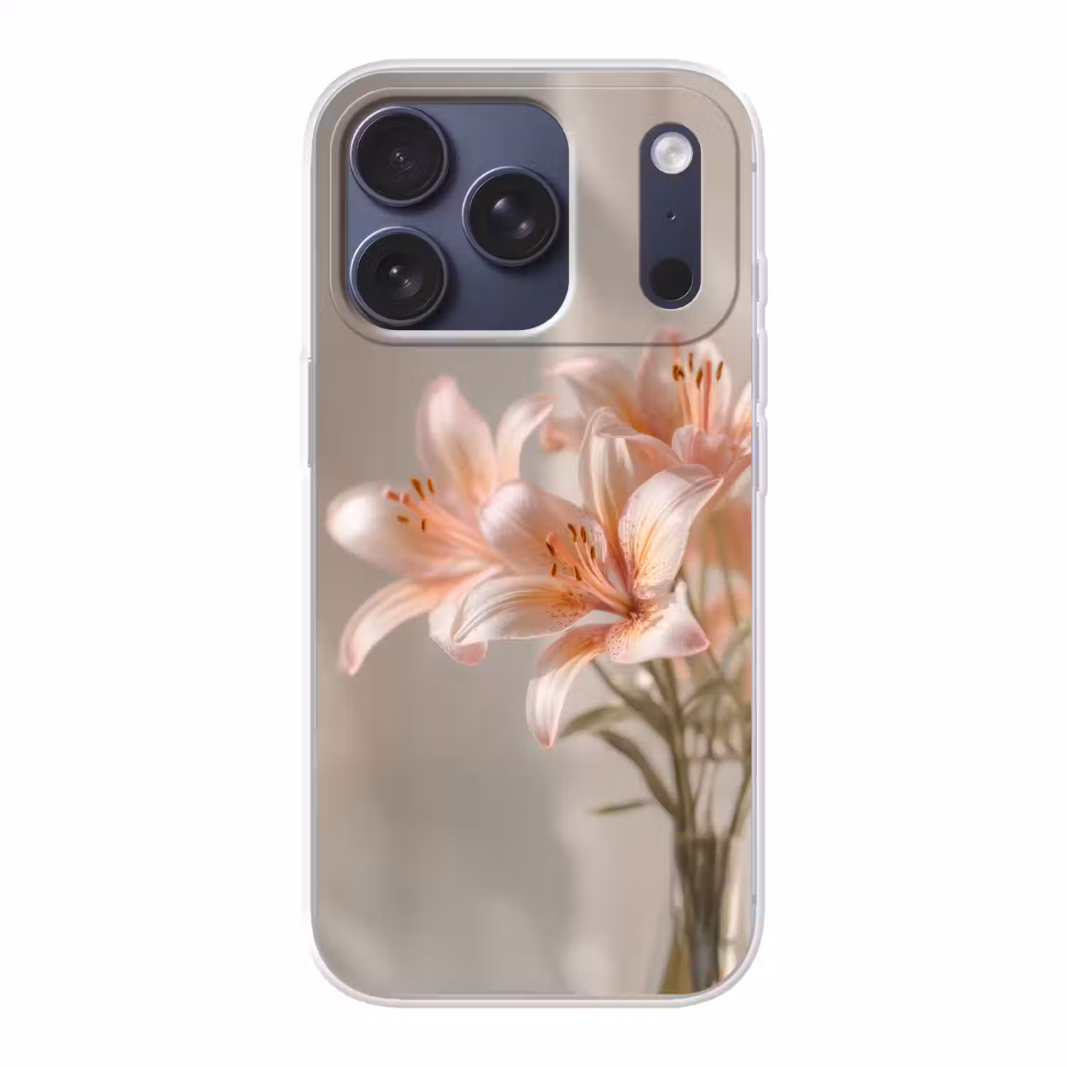 Lelies - Meeldraden - Roze - Wazig Telefoonhoesje iPhone 17 Pro klein -3d