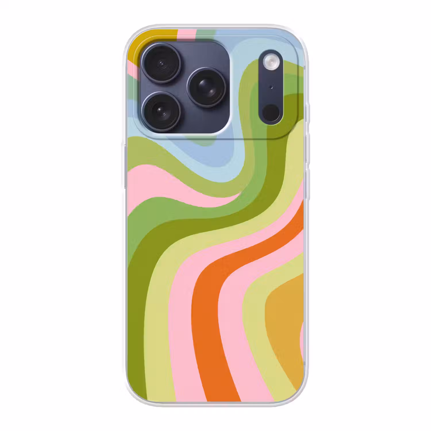 Lijnen - Pasteltinten - Golvend Telefoonhoesje iPhone 17 Pro klein -3d