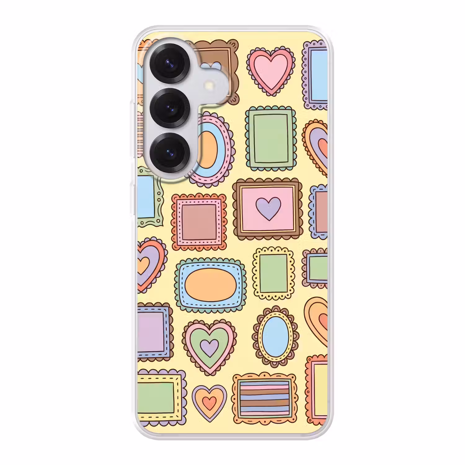 Lijst - Patroon - Hart - Speels - Kleurrijk Telefoonhoesje Samsung Galaxy S26 klein -3d