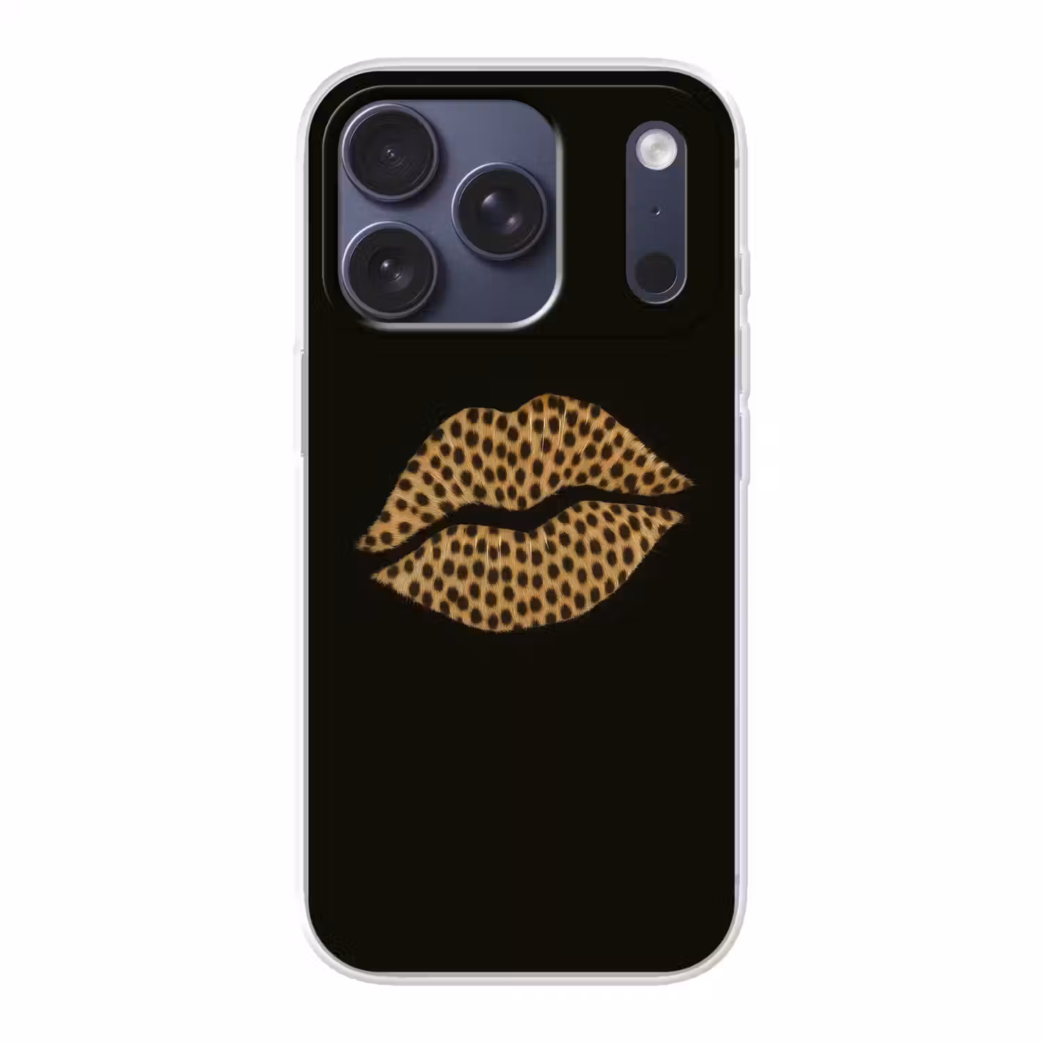 lip - Zwart - Panterprint Telefoonhoesje iPhone 17 Pro klein -3d