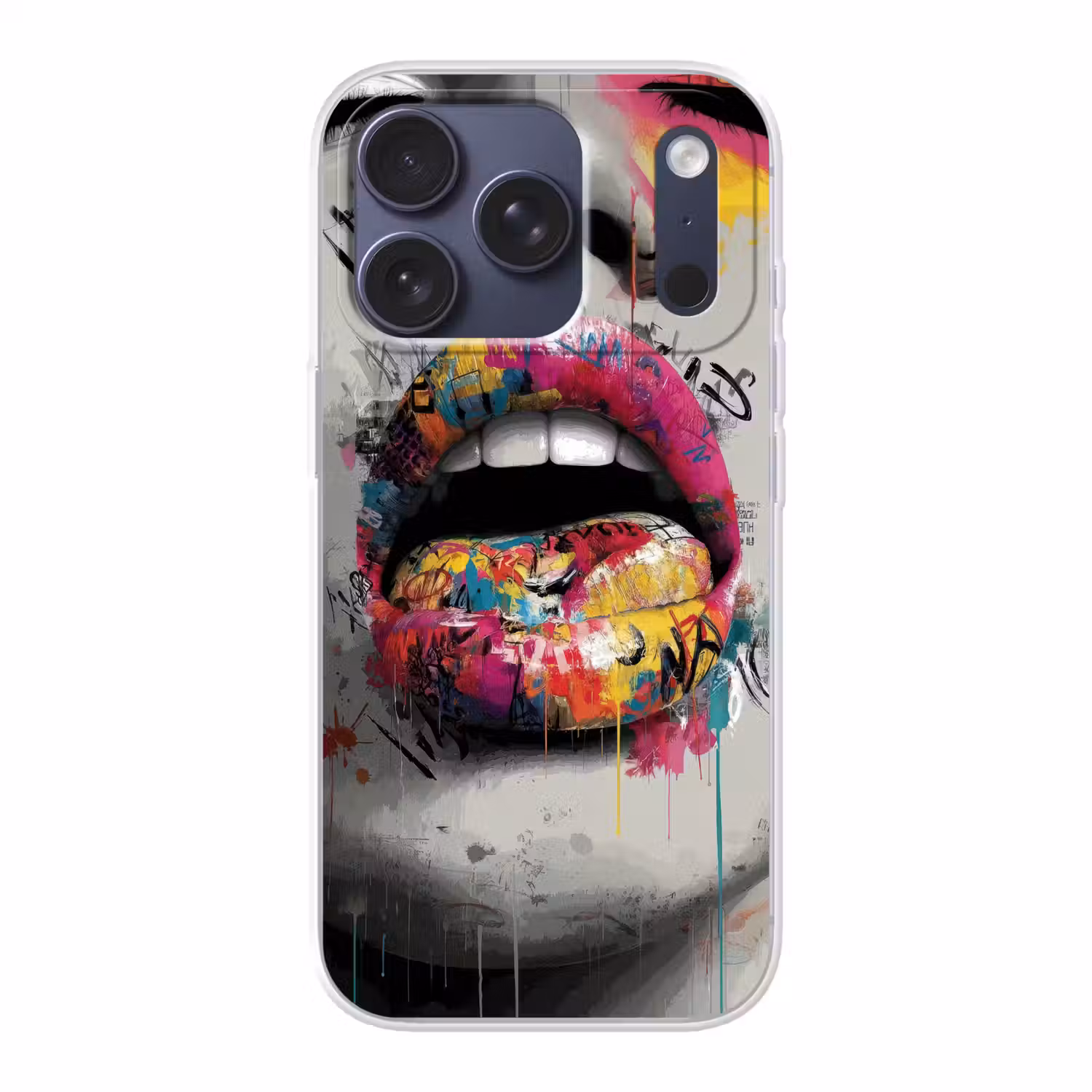 Lippen - Graffiti - Expressief Telefoonhoesje iPhone 17 Pro klein -3d