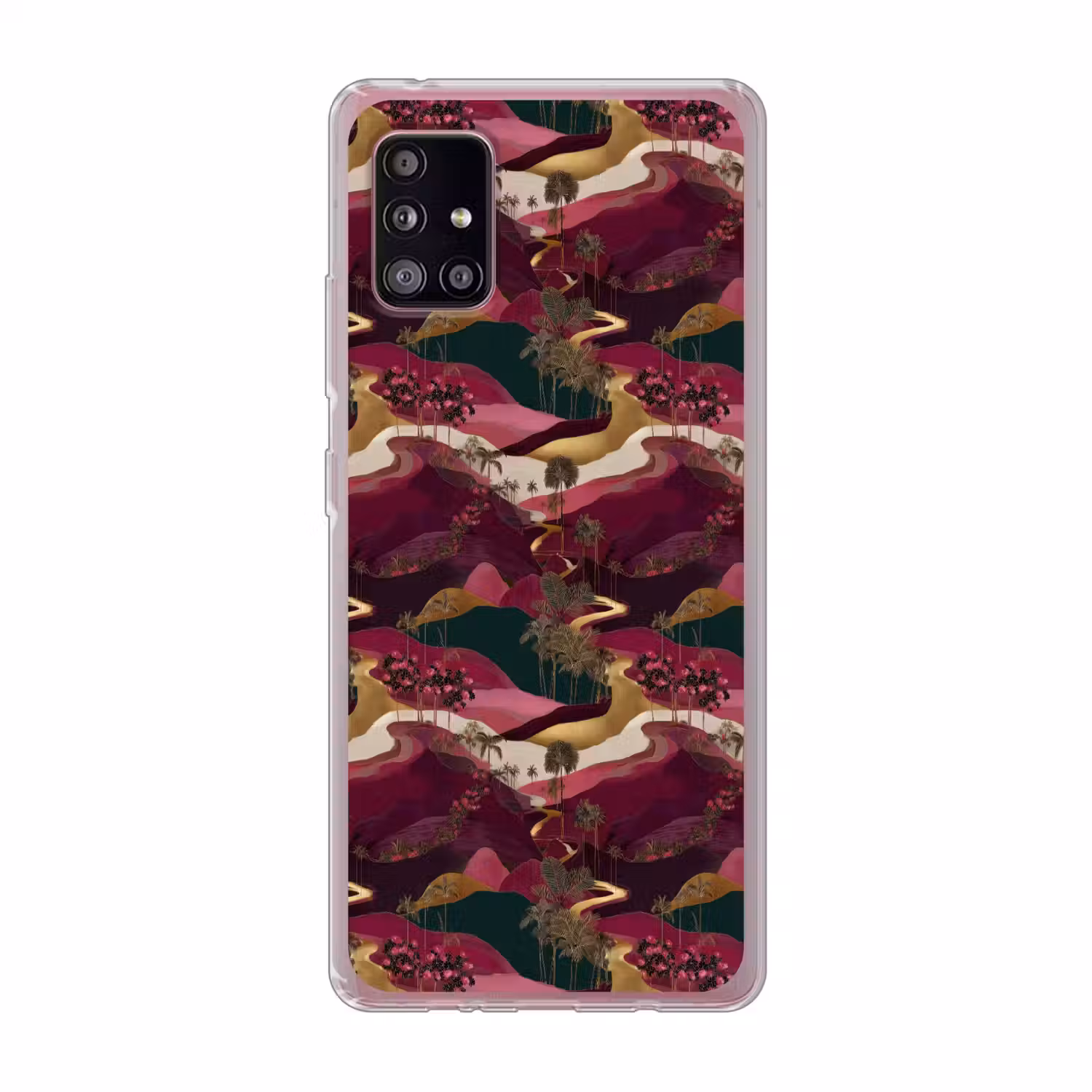 Magisch - Palmbomen - Goud Telefoonhoesje Samsung Galaxy A51 5G klein 373 -3d