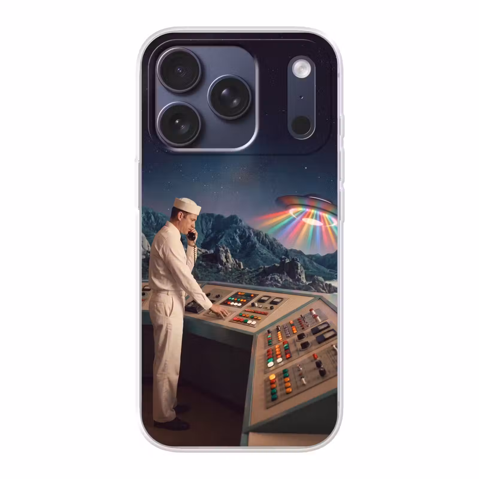 Telefoonhoesje - Man - Controlekamer - Strand - Man - Controlekamer - Strand Telefoonhoesje iPhone 17 Pro klein