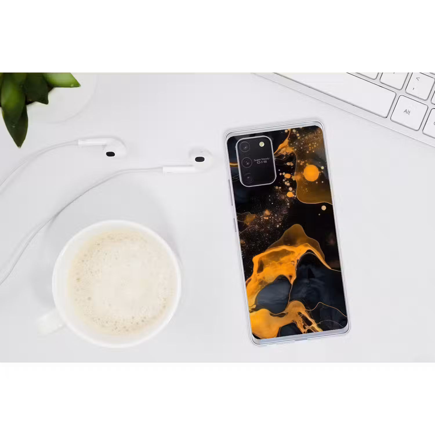 Marmer - Goud - Zwart - Abstract - Modern Telefoonhoesje Samsung Galaxy S10 Lite klein -oordopS10Lite