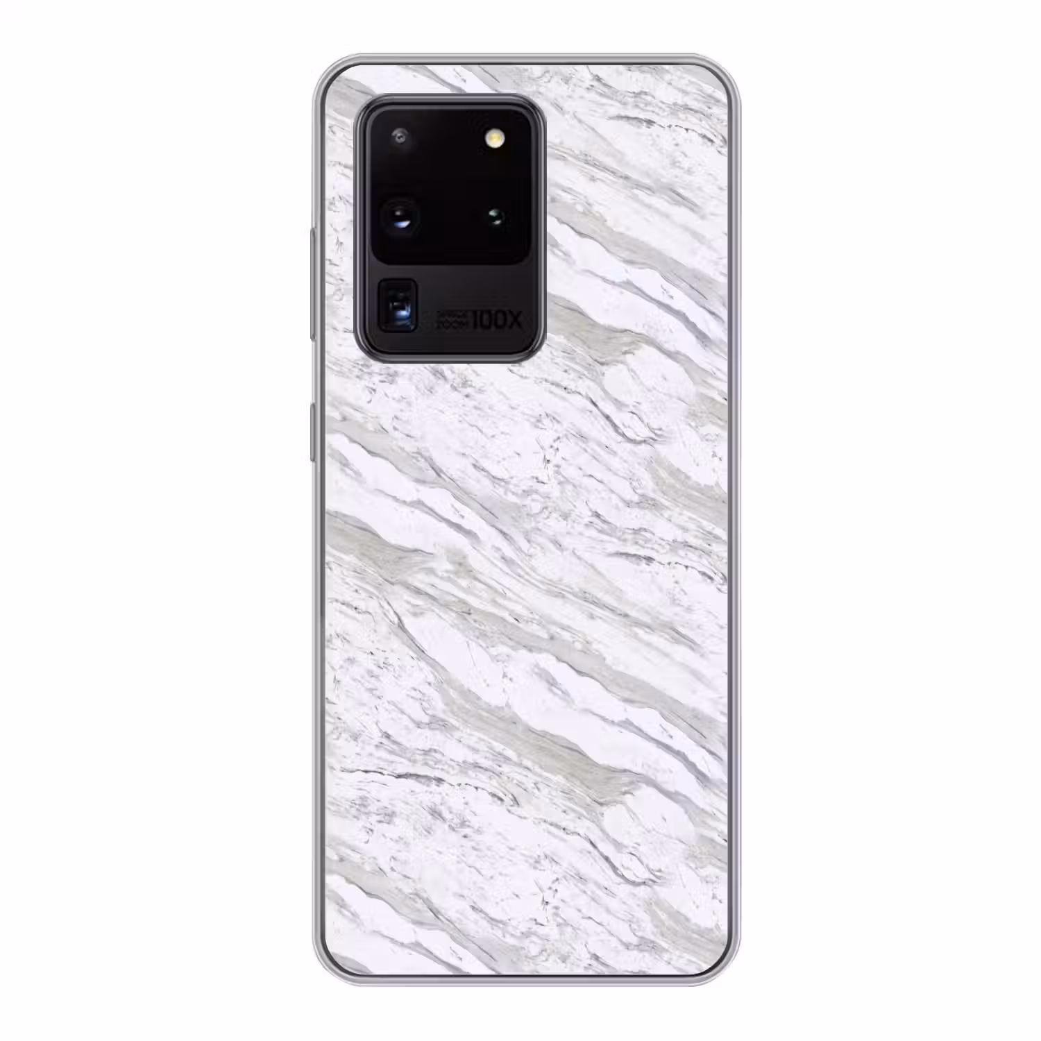 Marmer - Wit - Grijsgroen Telefoonhoesje Samsung Galaxy S20 Ultra klein 358 -3d