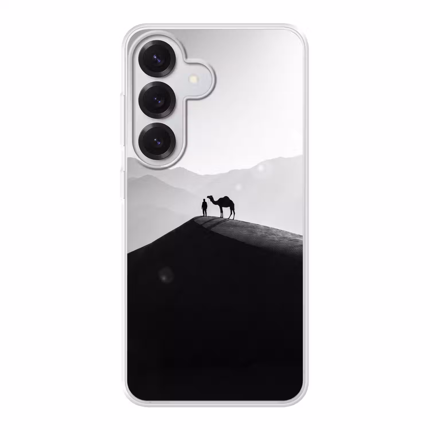 Mens - Kameel - Zandduin - Natuur - Monochroom Telefoonhoesje Samsung Galaxy S26 klein -3d