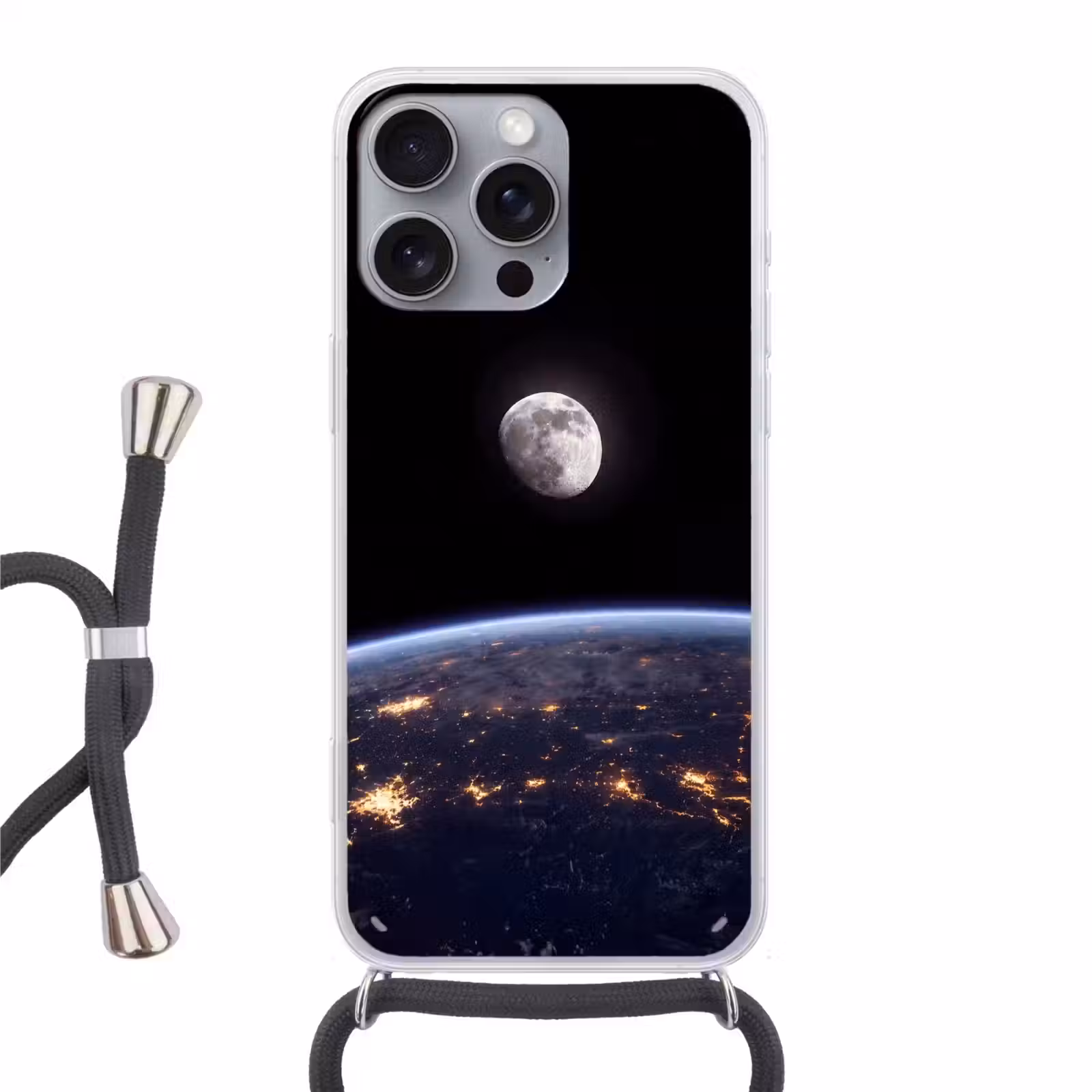 Telefoonhoesje met koord - Aarde - Nacht - Ruimte — 1