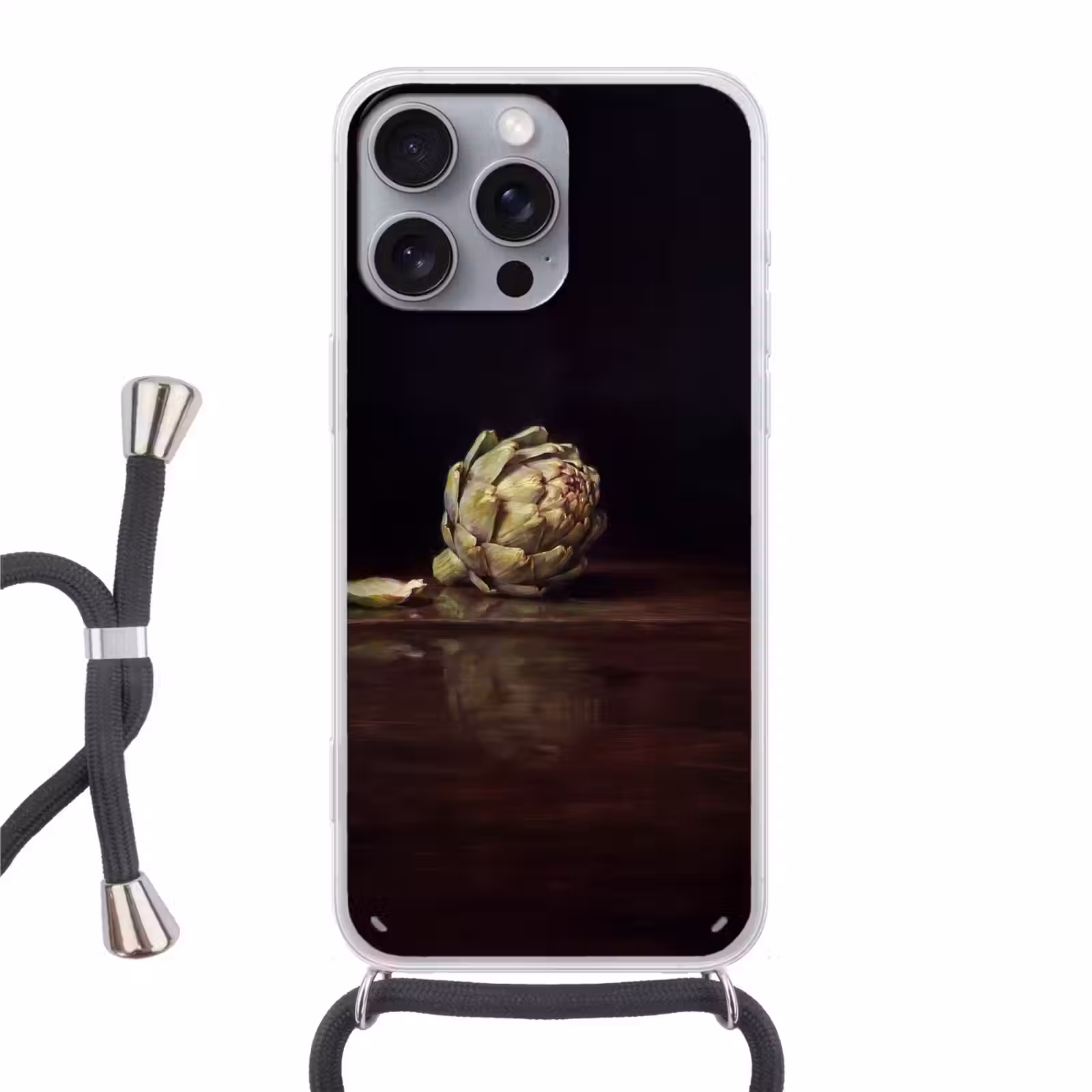 Telefoonhoesje met koord - Artichok - Eten - Klassiek - Artichok - Eten - Klassiek Hoesje iPhone 16 Pro Max met koord klein