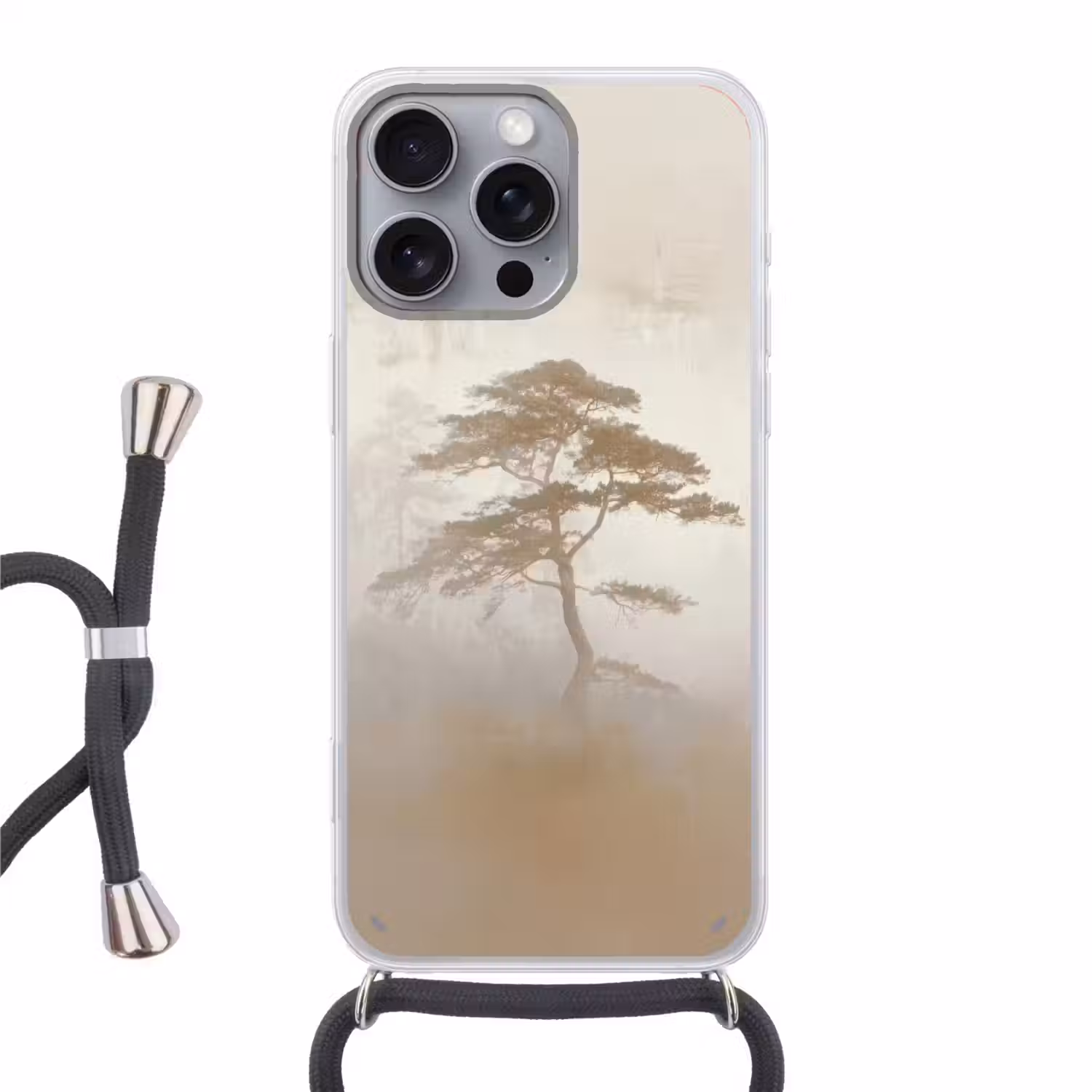 Boom - Oosterse stijl - Landschap Hoesje iPhone 16 Pro Max met koord klein -3d