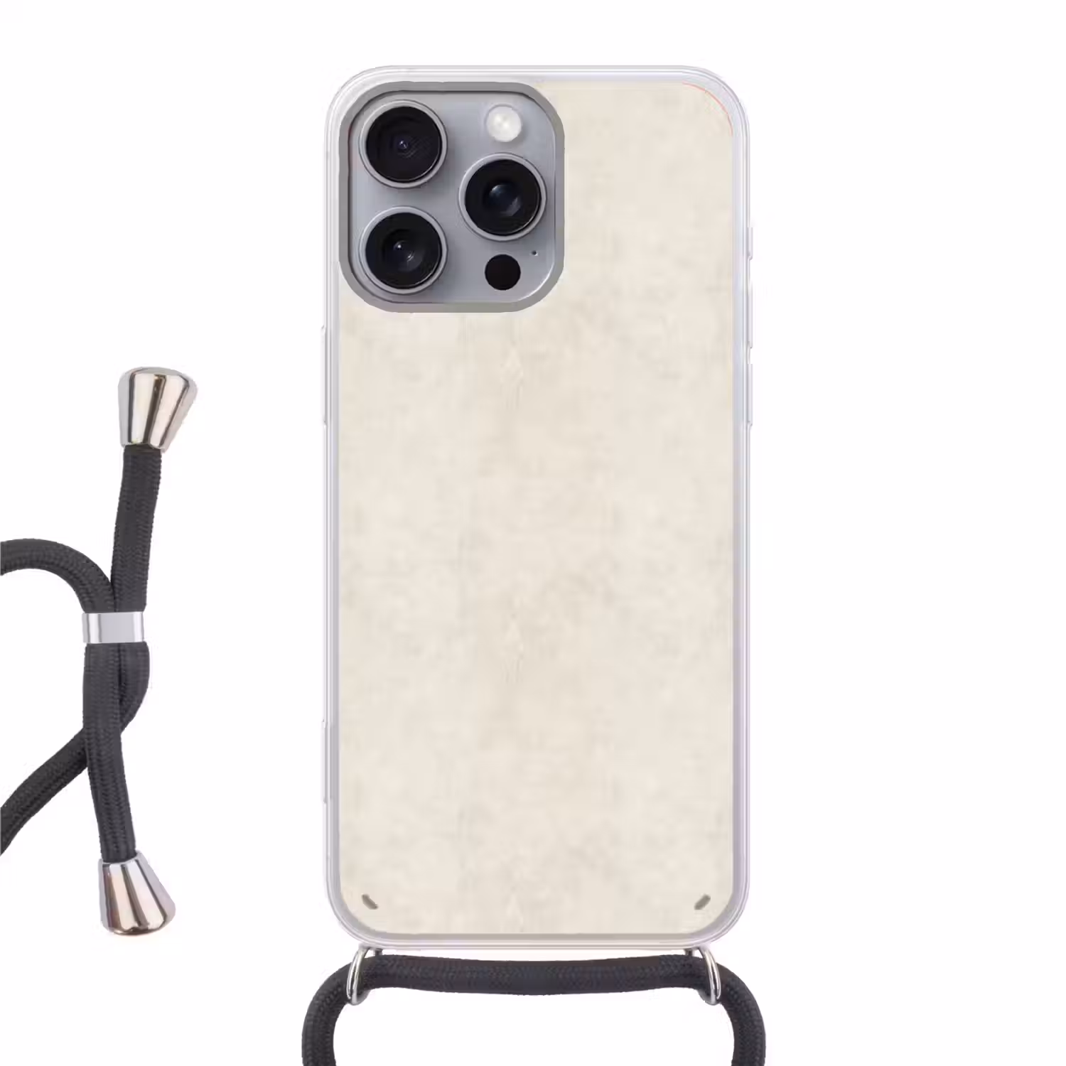 Crème - Egaal - Beton Hoesje iPhone 16 Pro Max met koord klein 804 -3d