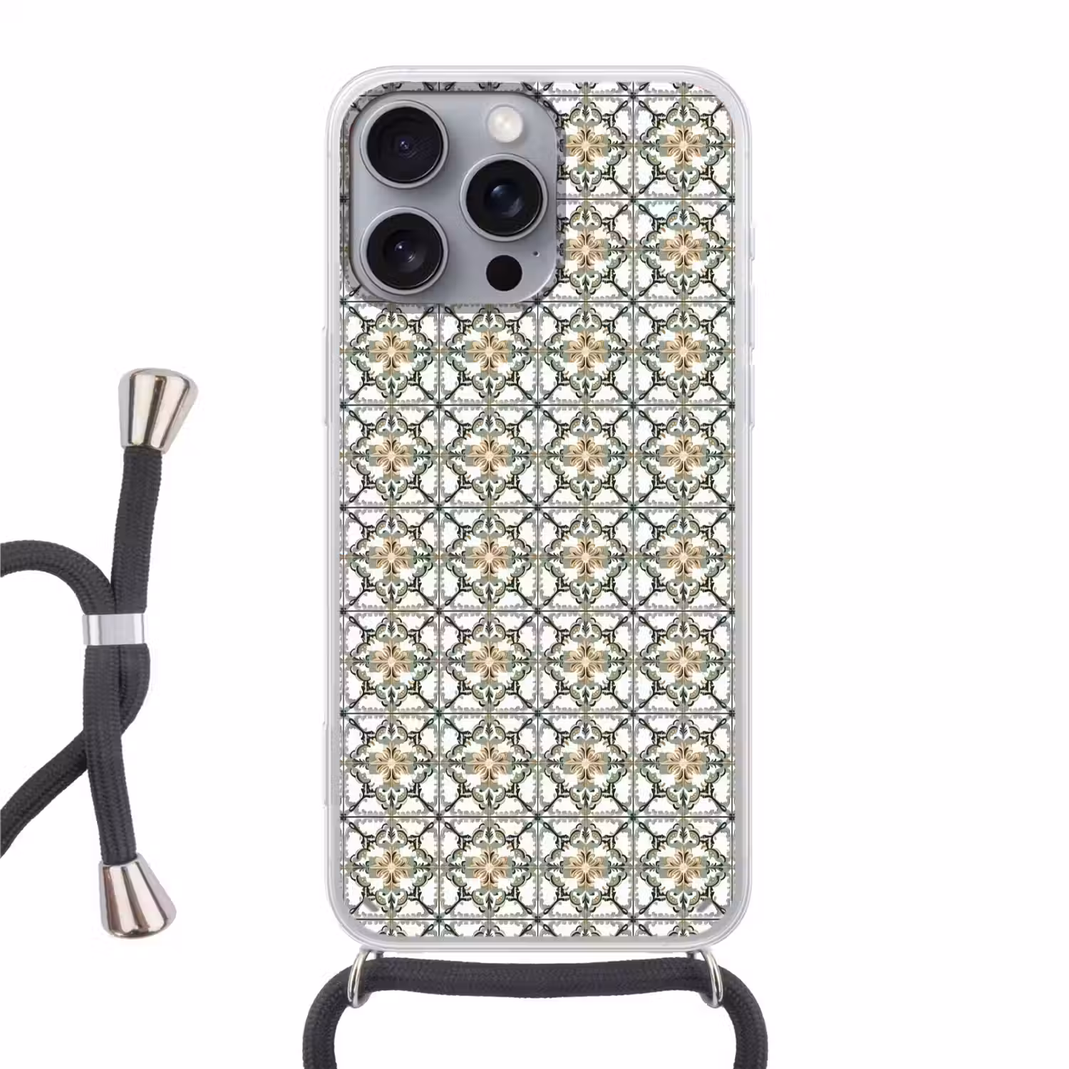 Floraal - Verweerd - Keurrijk Hoesje iPhone 16 Pro Max met koord klein 804 -3d