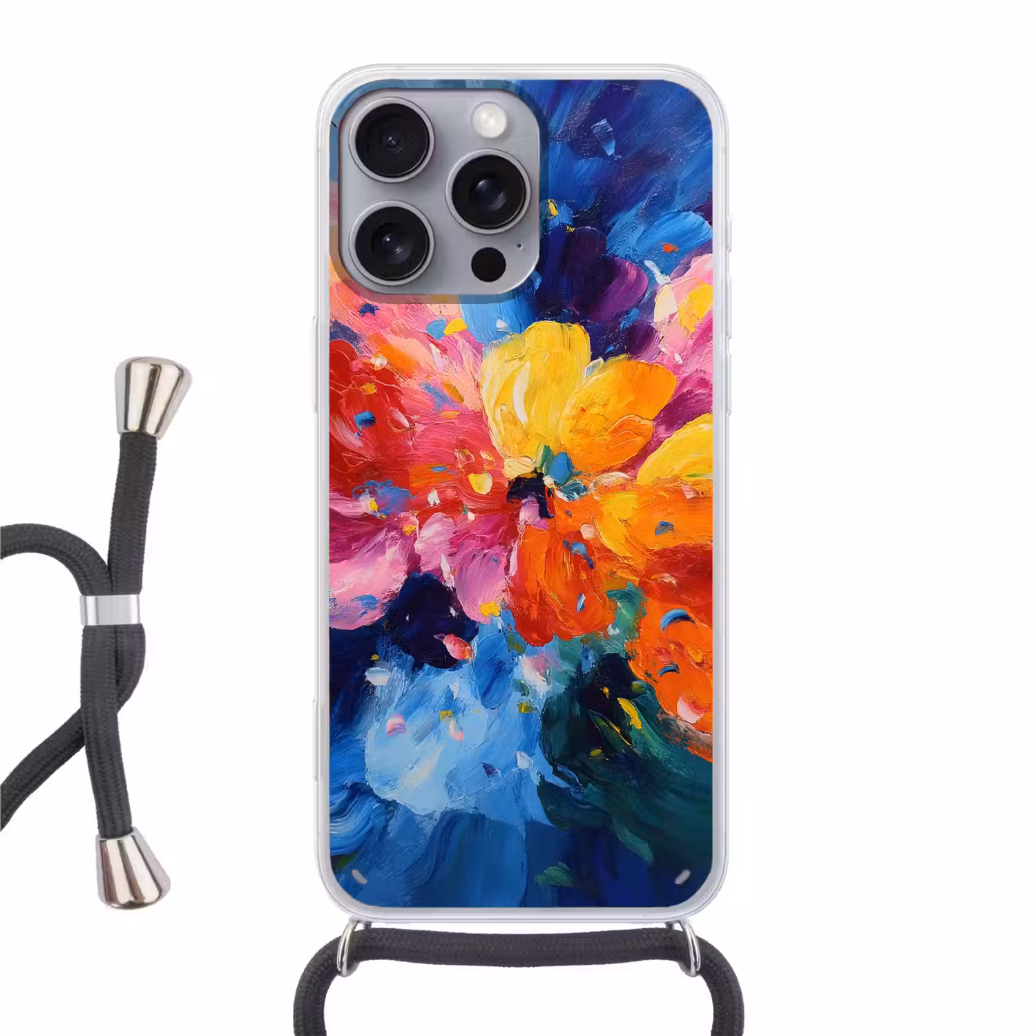 Golvend - Energie - warm Hoesje iPhone 16 Pro Max met koord klein -3d