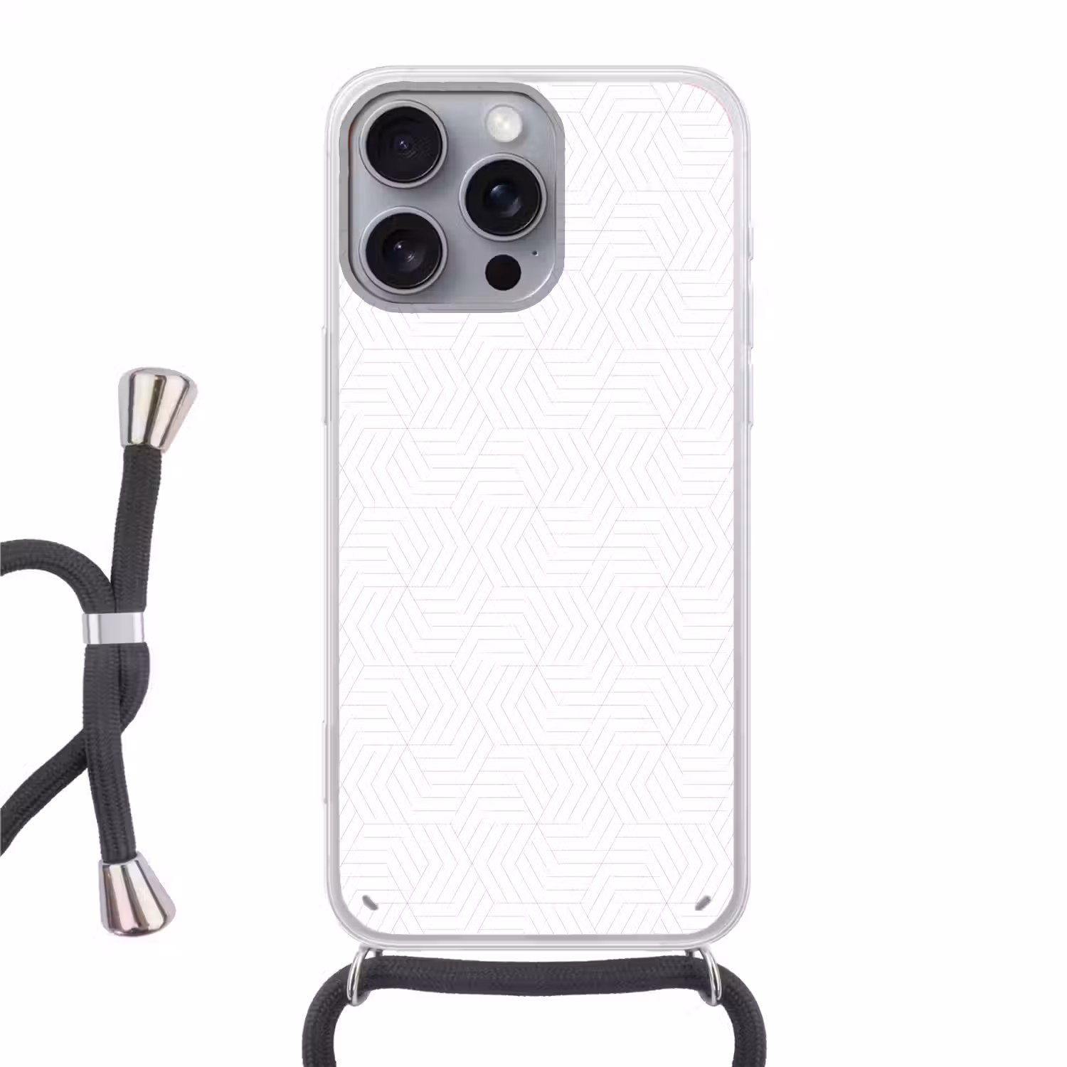 Grafisch - Patroon - Modern Hoesje iPhone 16 Pro Max met koord klein 804 -3d