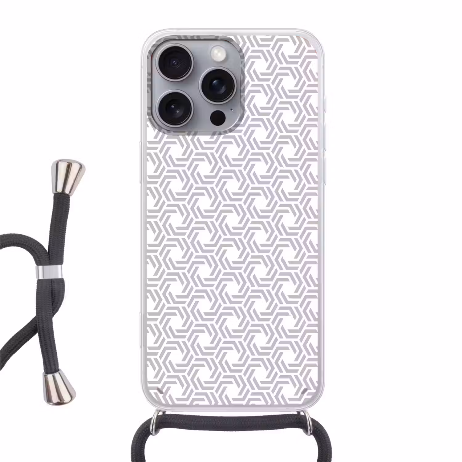 Grafisch - Patroon - Modern Hoesje iPhone 16 Pro Max met koord klein 804 -3d