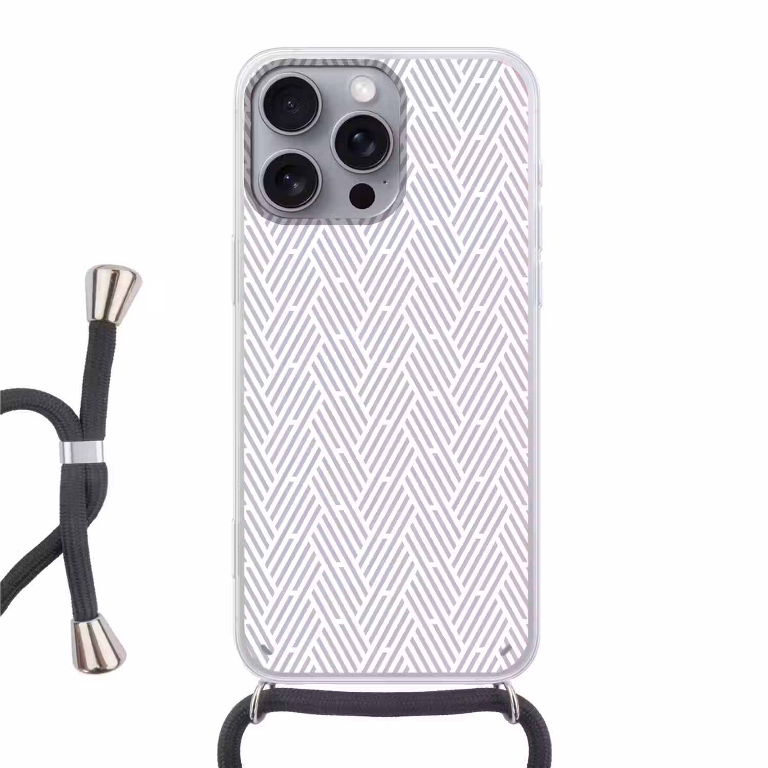 Grafisch - Patroon - Modern - Strepen Hoesje iPhone 16 Pro Max met koord klein 804 -3d