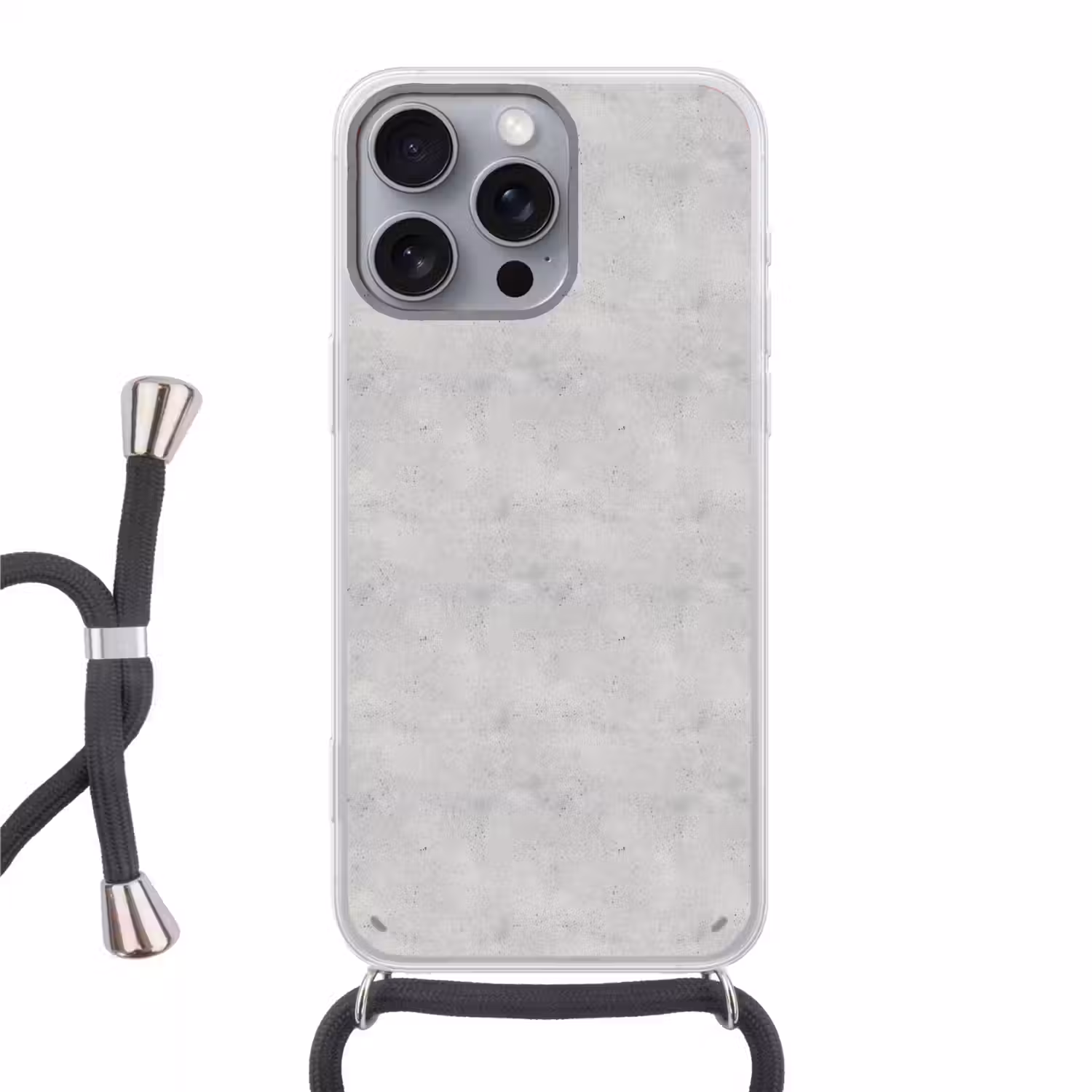 Grijs - Beton - Neutraal Hoesje iPhone 16 Pro Max met koord klein 804 -3d