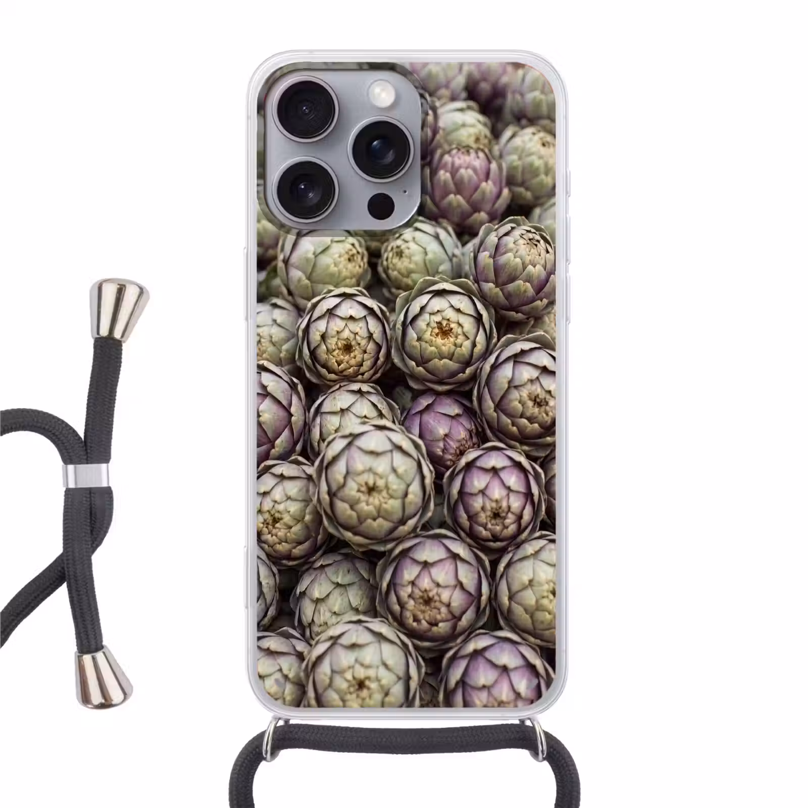 Telefoonhoesje met koord - Groenten - Vers - Eten - Groenten - Vers - Eten Hoesje iPhone 16 Pro Max met koord klein
