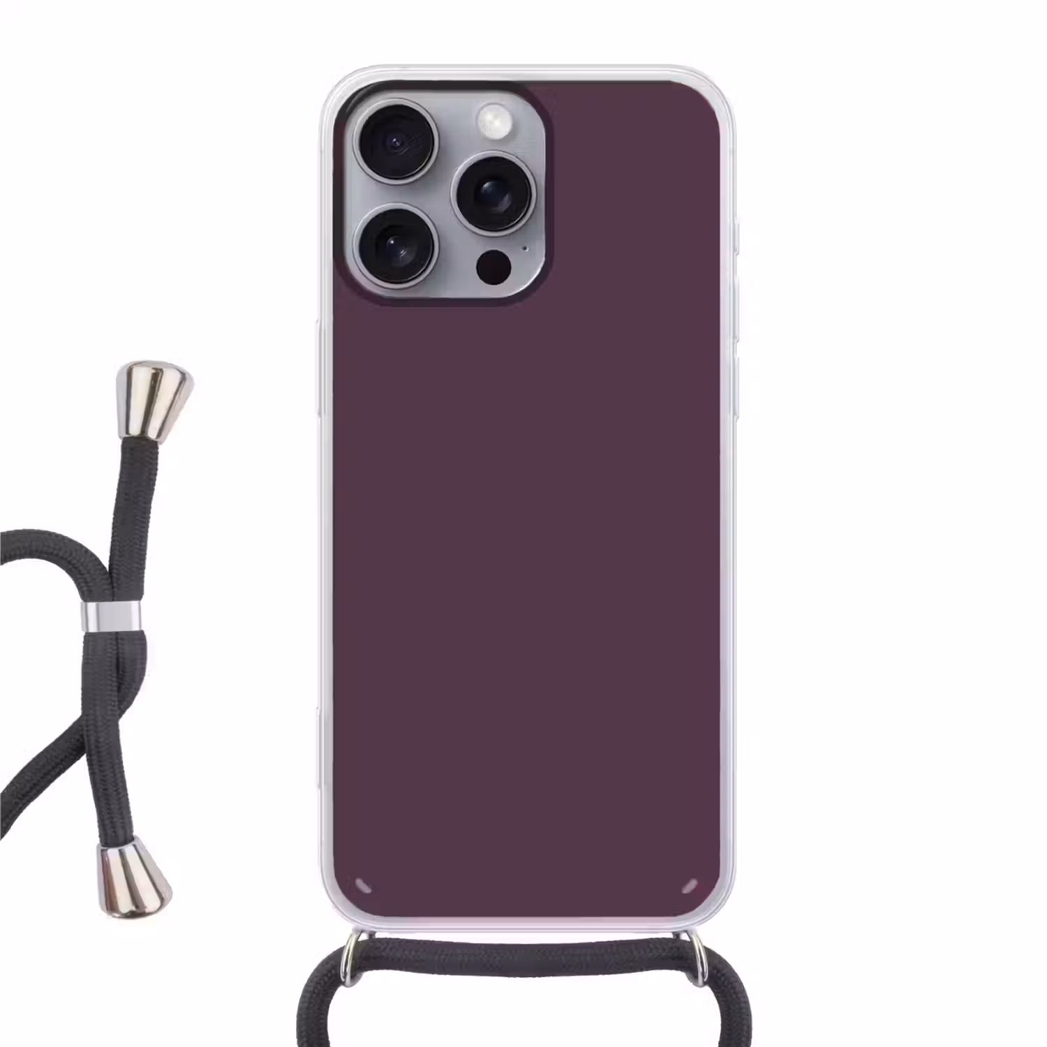 Midnight - Plum - Paars Hoesje iPhone 16 Pro Max met koord klein 804 -3d