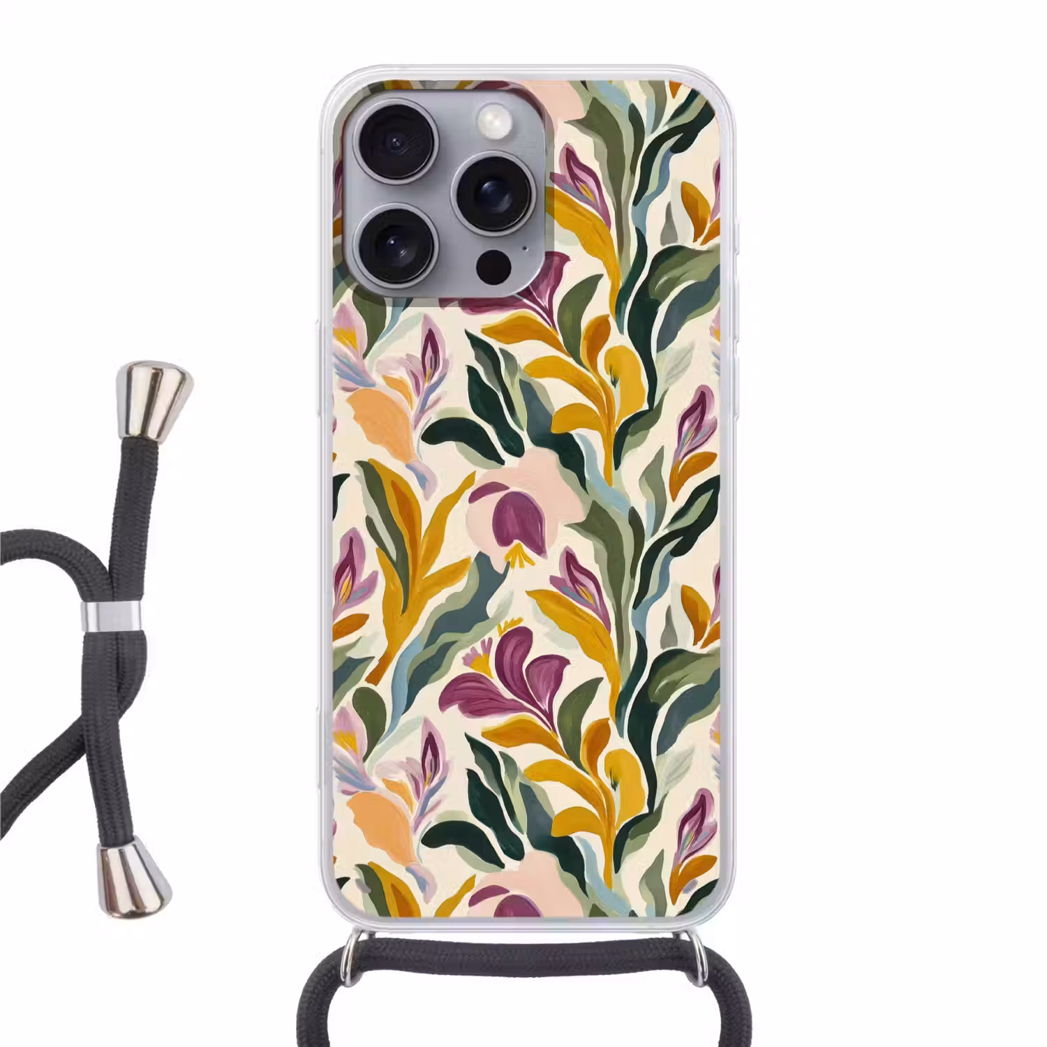 Modern - Abstract - Kleurrijk Hoesje iPhone 16 Pro Max met koord klein 804 -3d