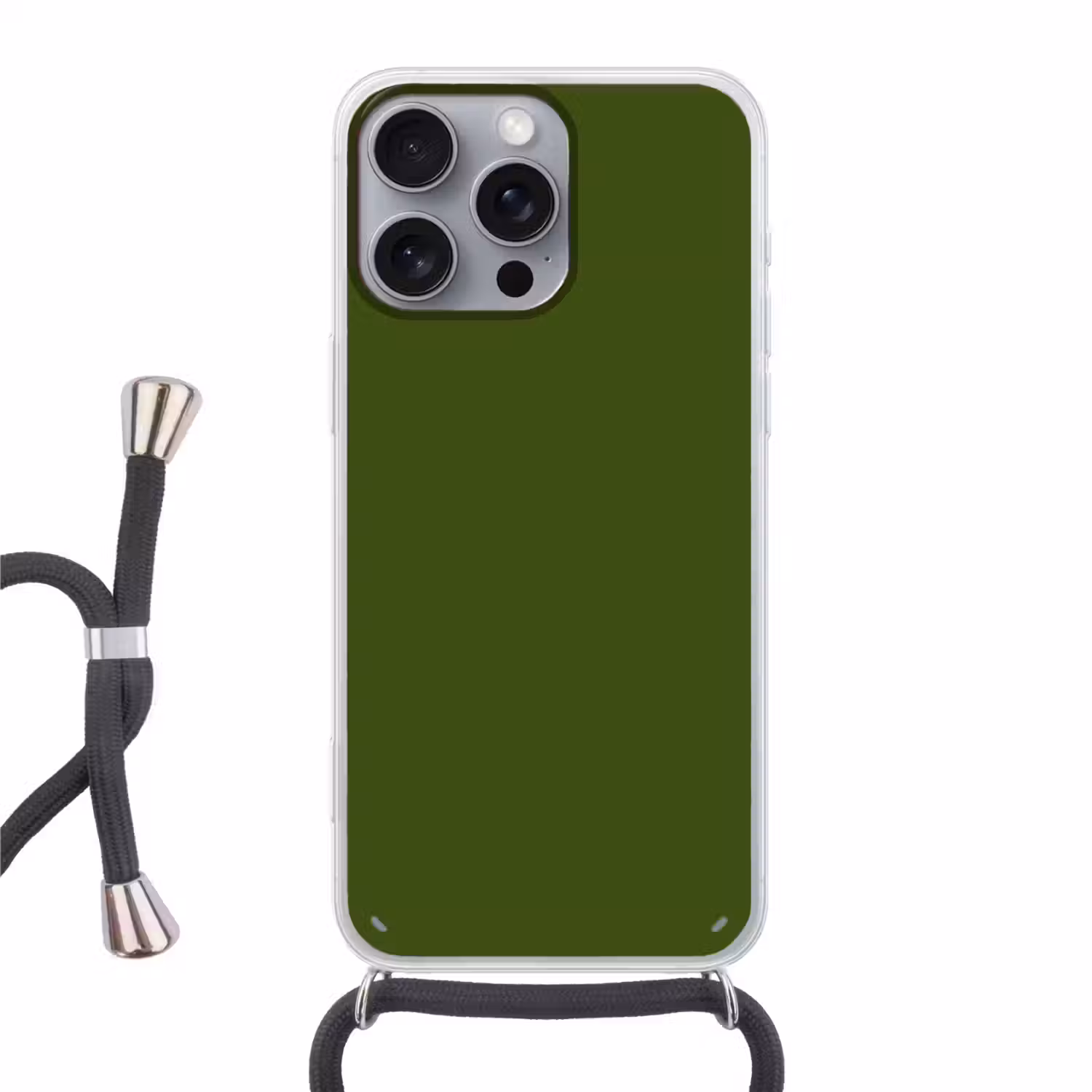 Olive - Drab - Groen Hoesje iPhone 16 Pro Max met koord klein 804 -3d