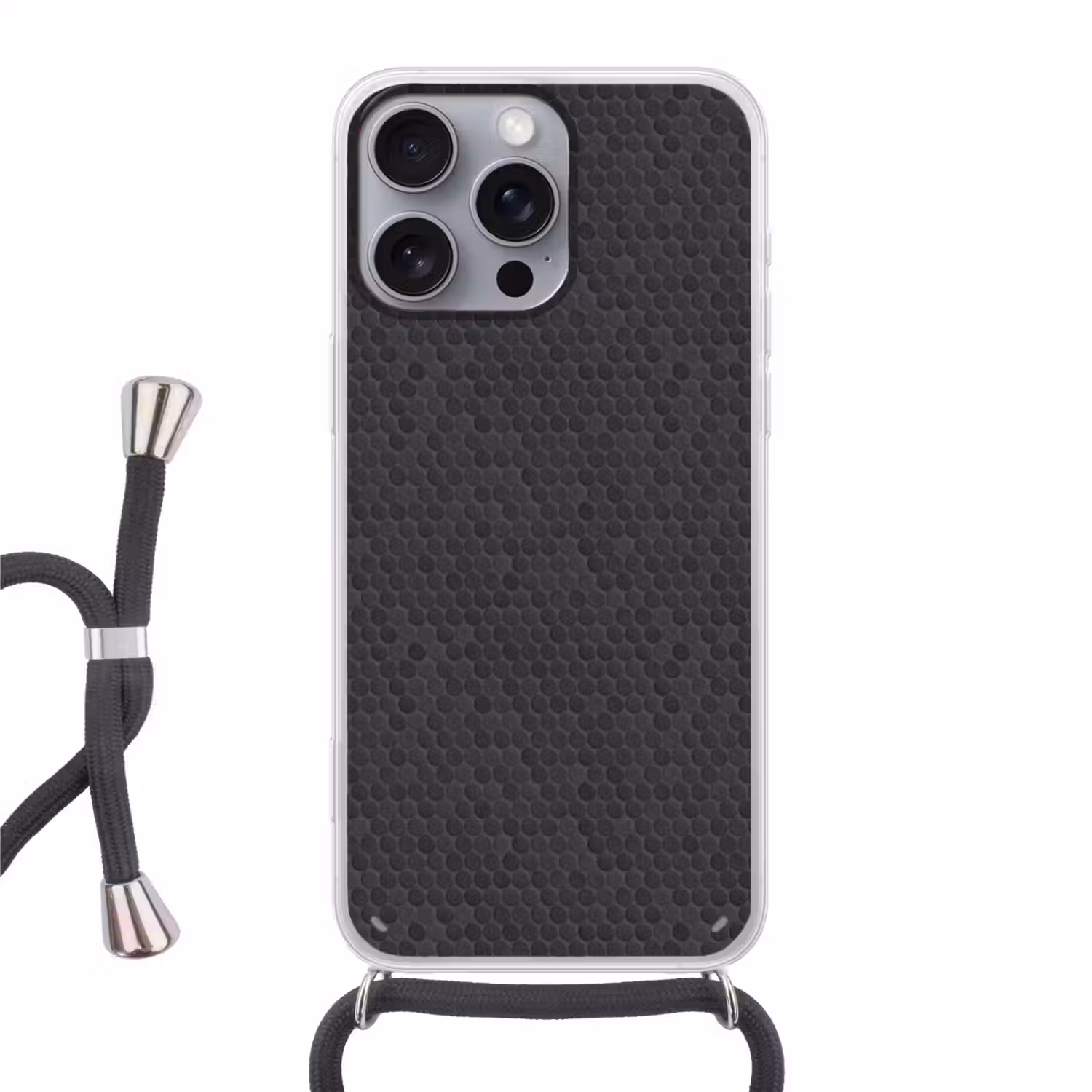 Penny - Mozaïek - Donkergrijs Hoesje iPhone 16 Pro Max met koord klein 804 -3d