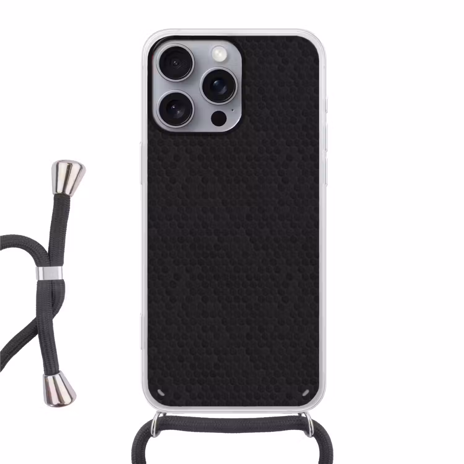 Penny - Tegel - Mat - Zwart Hoesje iPhone 16 Pro Max met koord klein 804 -3d