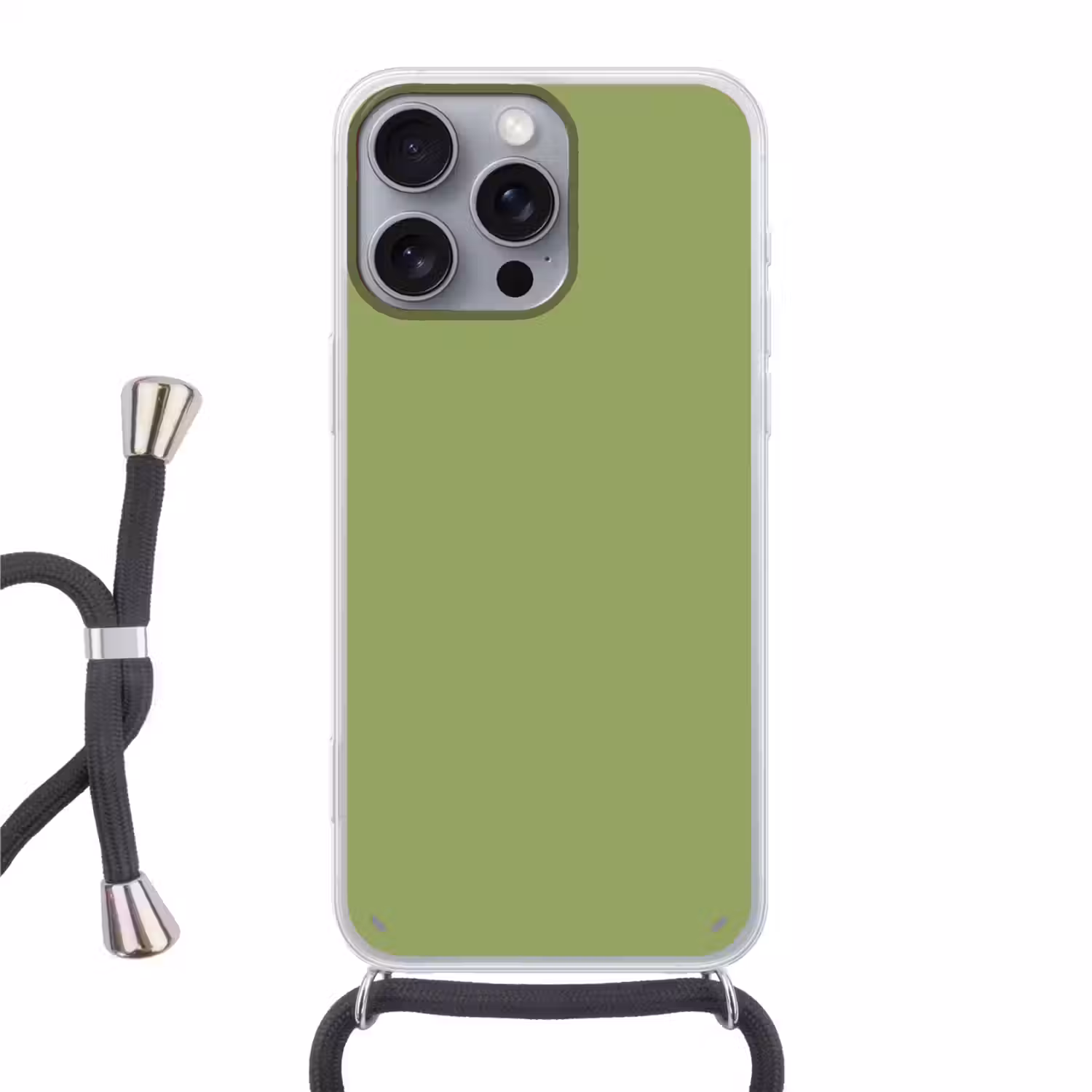 Sage - Green - Groen Hoesje iPhone 16 Pro Max met koord klein 804 -3d